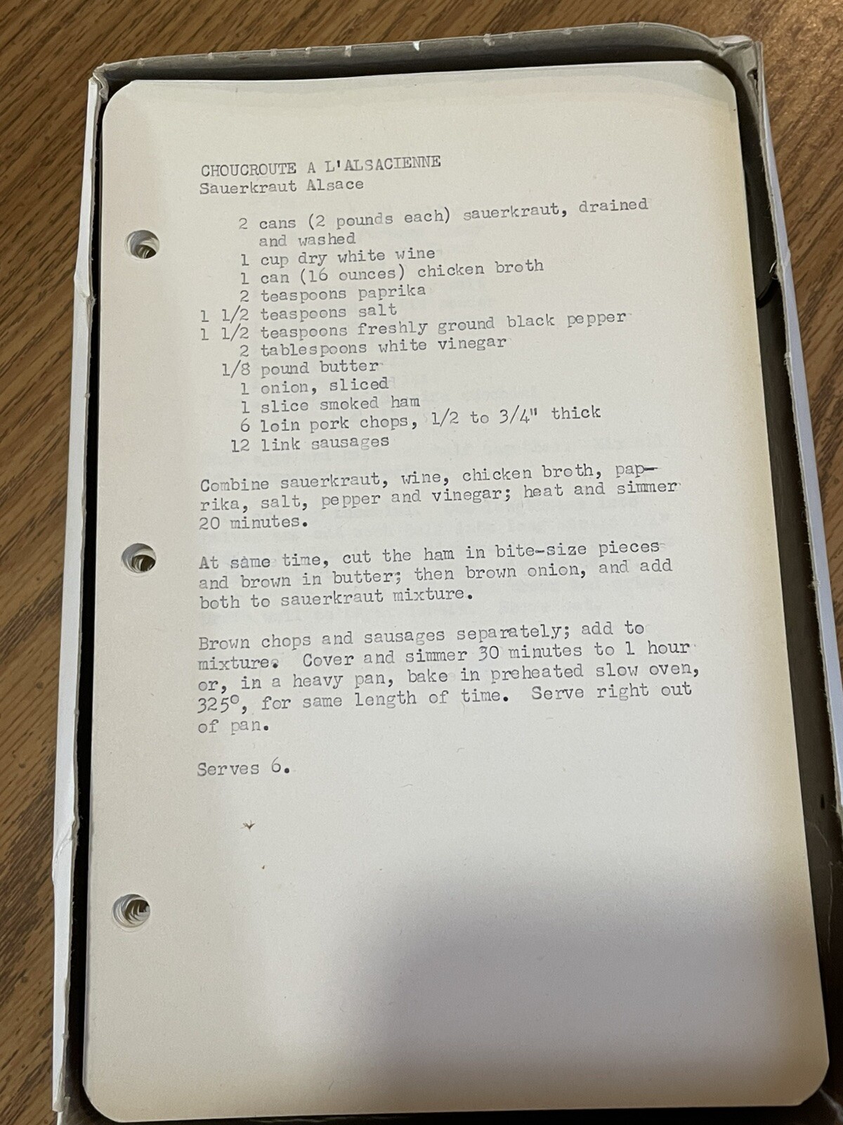 6 Boxes Of Typed Various Recipes Approximately 2500 Pages.