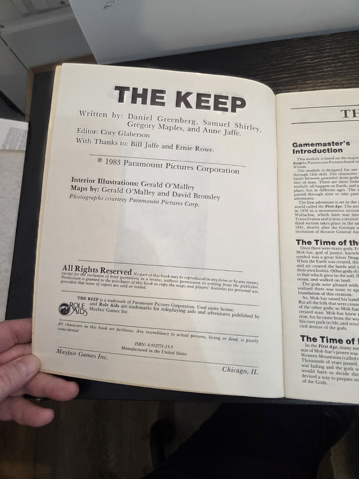 Advanced Dungeons & Dragons The Keep Game Role Aids Mayfair Games 1983
