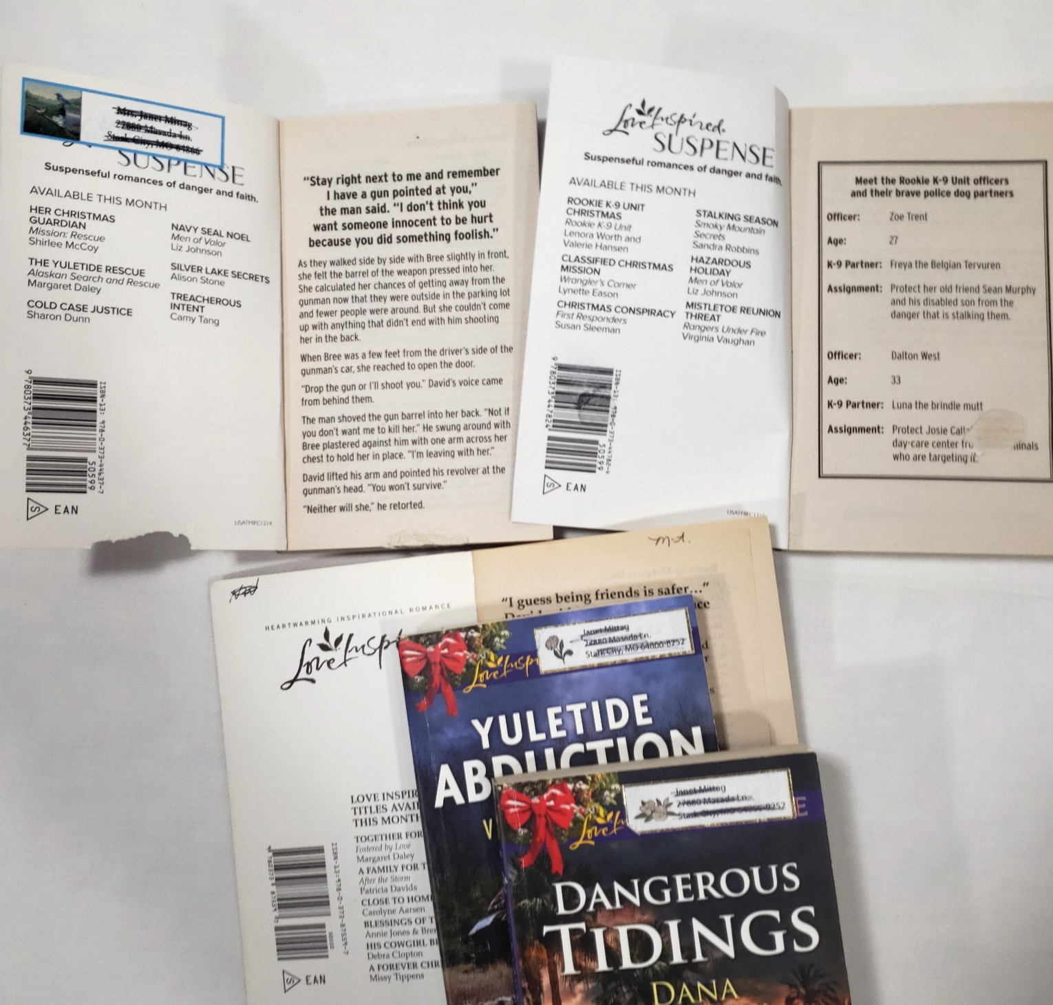 Love Inspired Suspense Christmas Lot of 10 Books Christian Inspirational Romance
