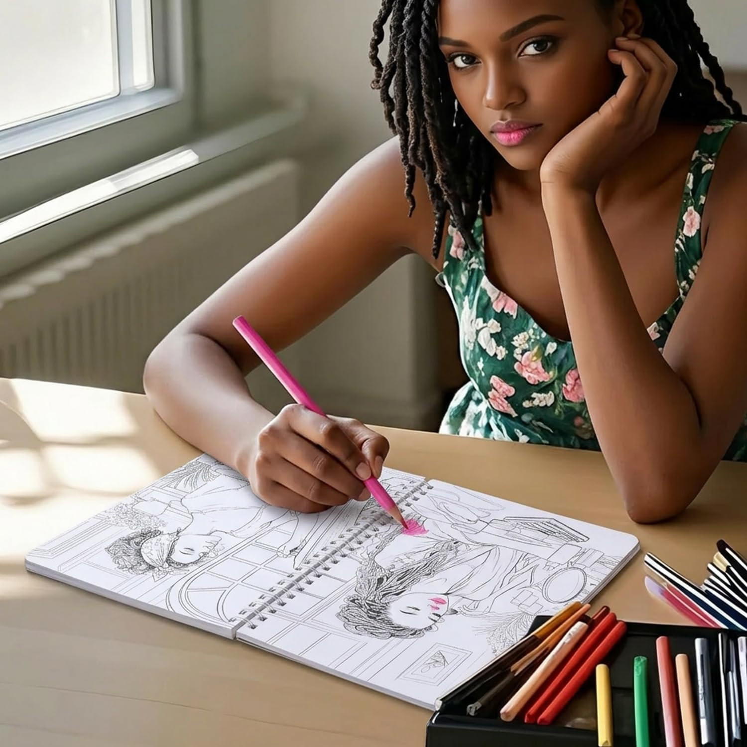 Women&rsquo;S Coloring Book 30 Pages Black Girls Coloring Books for Adults to Relax an
