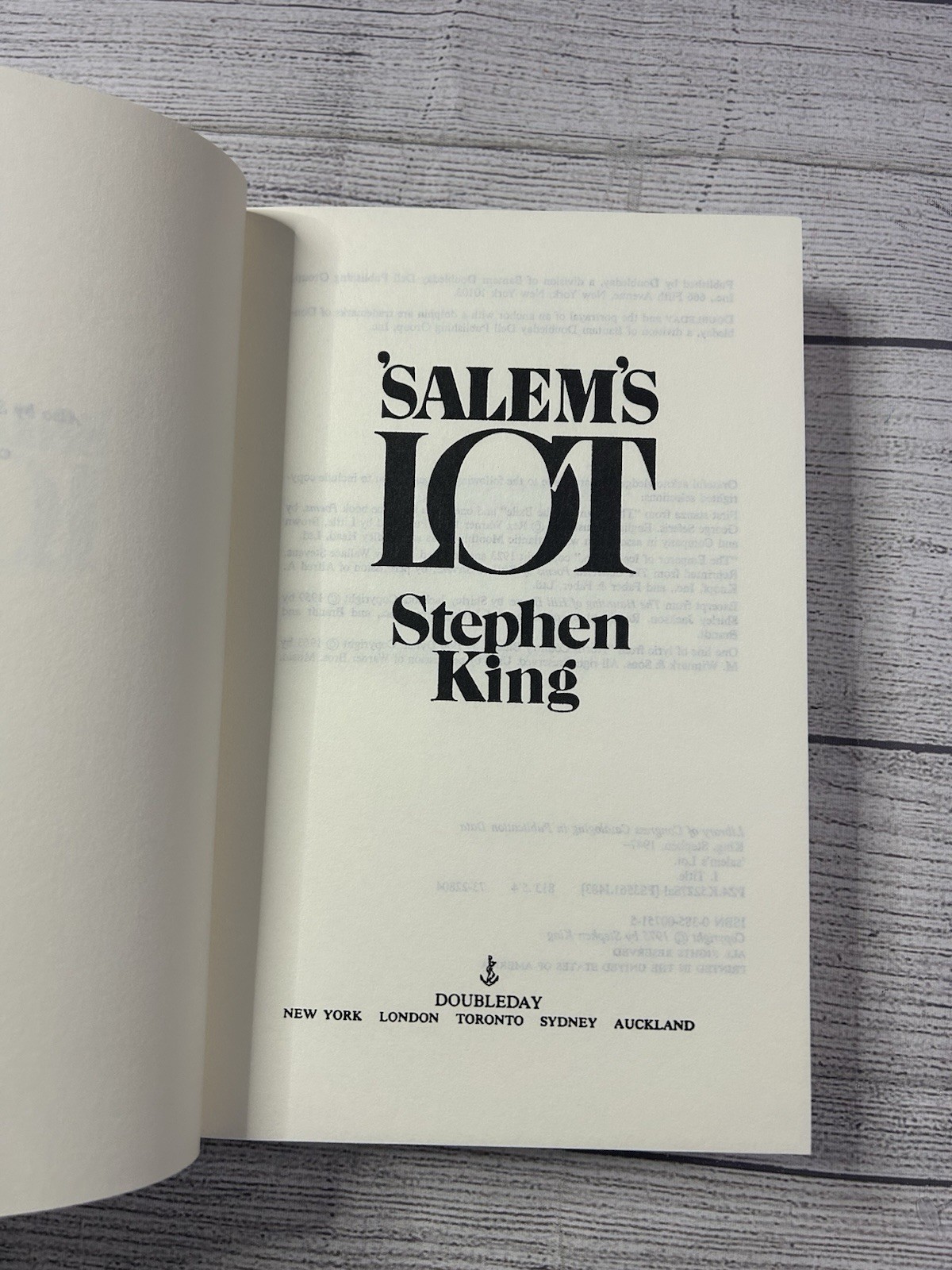 1975 SALEM&rsquo;S LOT Stephen King Book Club Edition Hardcover w/ Dust Jacket