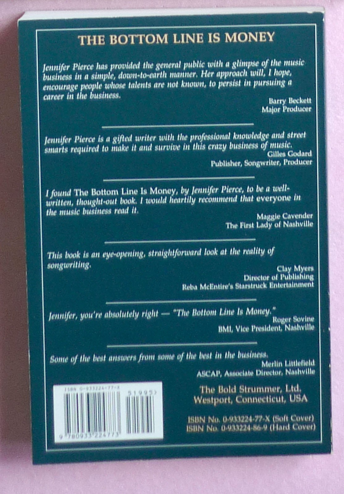 « The Bottom Line Is Money » Pierce&rsquo;s 342-Page Songwriting & Music Industry Guide