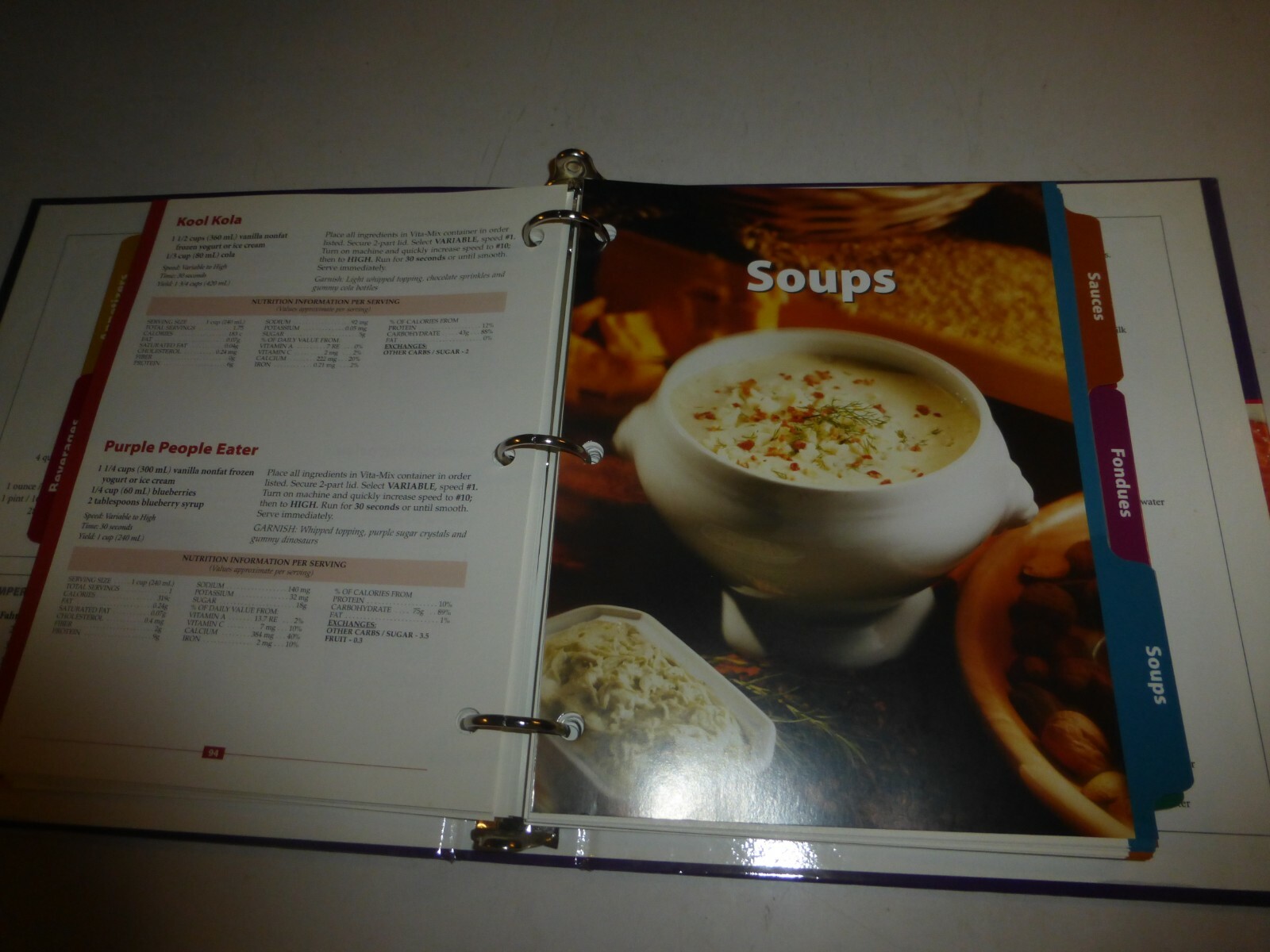 Vita-mix Book Cookbook Binder Owners Manual Whole Food Recipes For Better LiviMS