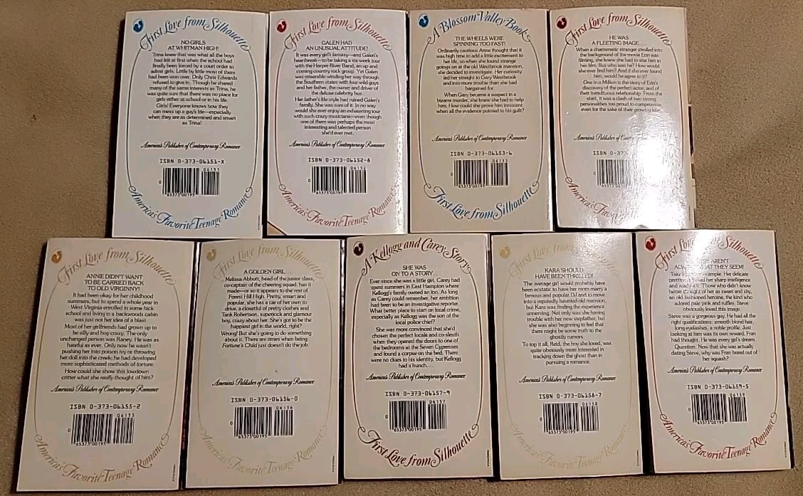 First Love From Silhouette Vintage 80&rsquo;s LOT of 9 Teen Romance YA Books #151-159