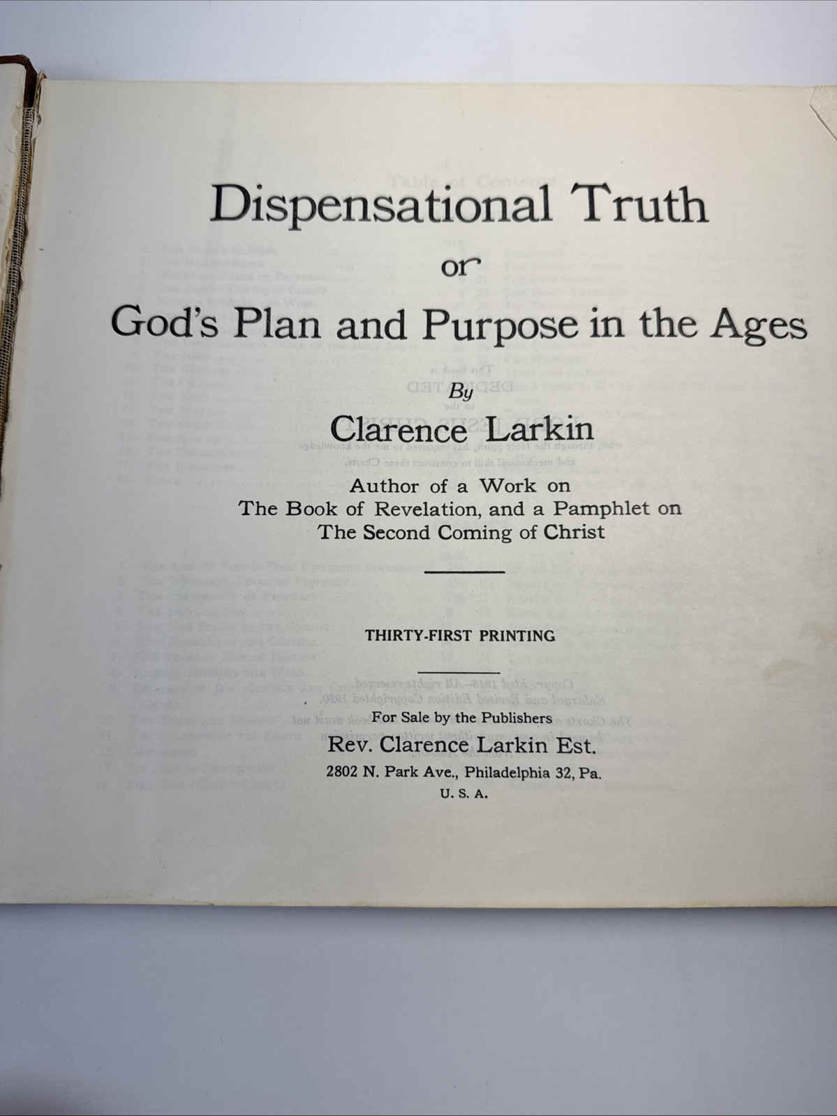 Dispensational Truth or God&rsquo;s Plan and Purpose in the Ages Clarence Larkin 1920