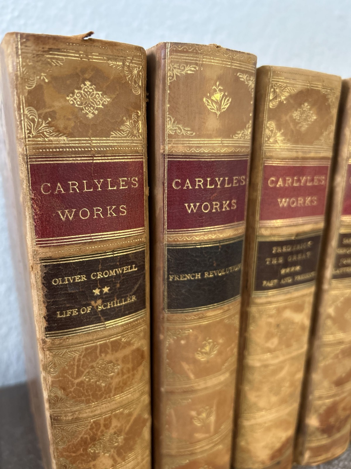 Thomas Carlyle&rsquo;s Works (1890) Full Set, Leather, 20-Vols Bound in 10