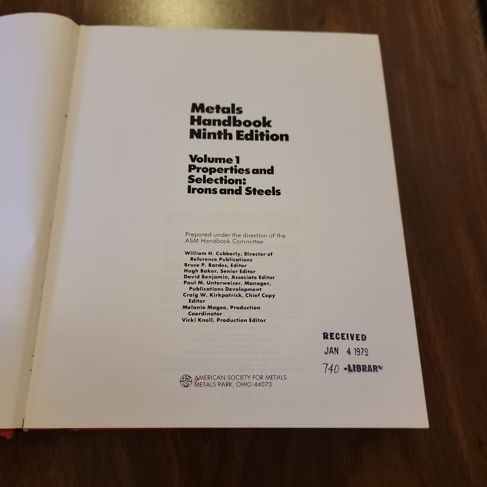 ASM Metals Handbook 9th Ed. Volume 1-Properties & Selection: Irons and Steels