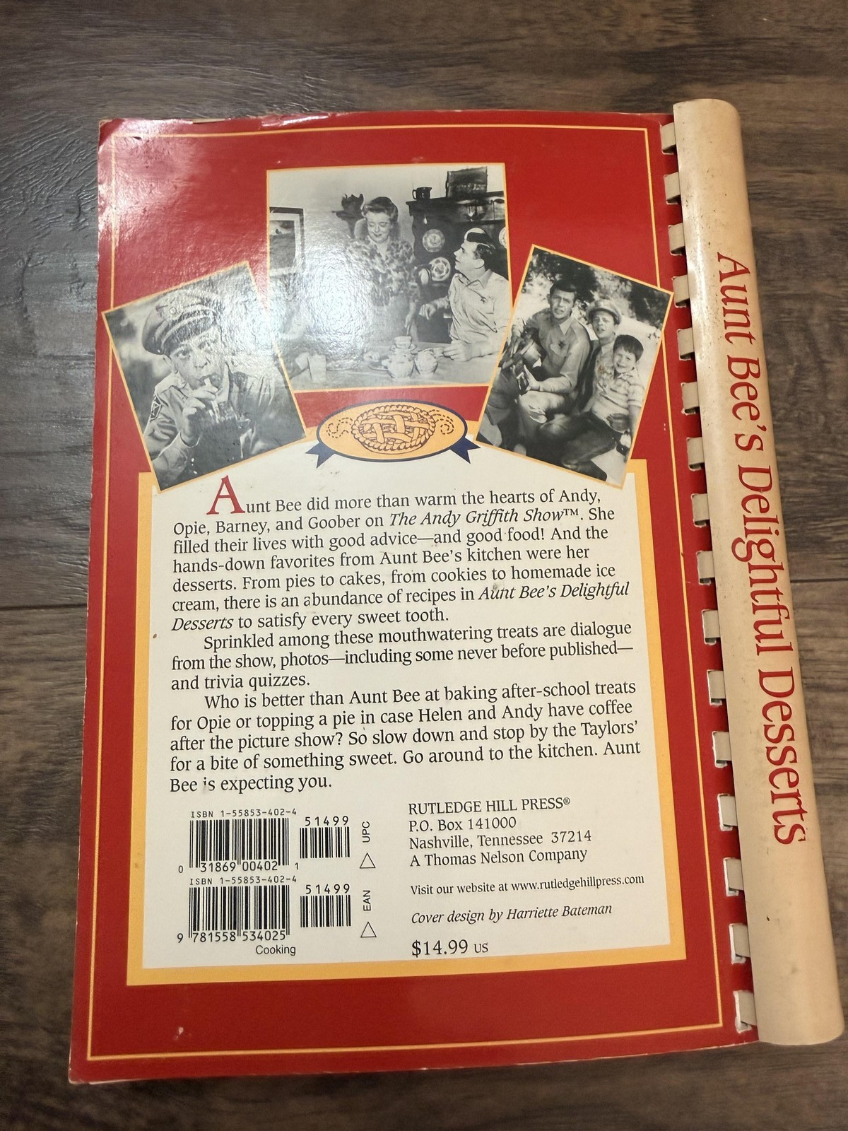 Vintage Aunt Bee&rsquo;s Delightful Desserts Ken Beck Jim Clark Andy Griffith Cookbook