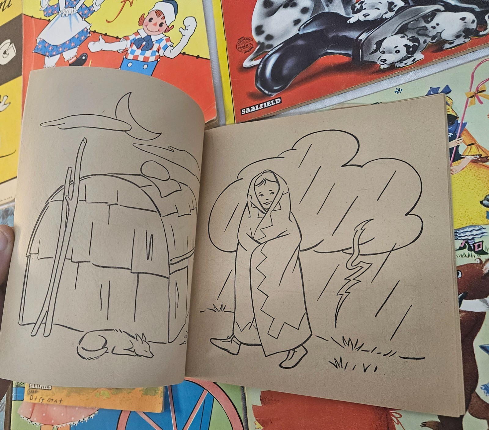 Lot of 10 Vintage USED Children&rsquo;s Coloring Books 1950&rsquo;s-60s Era in Nice Shape
