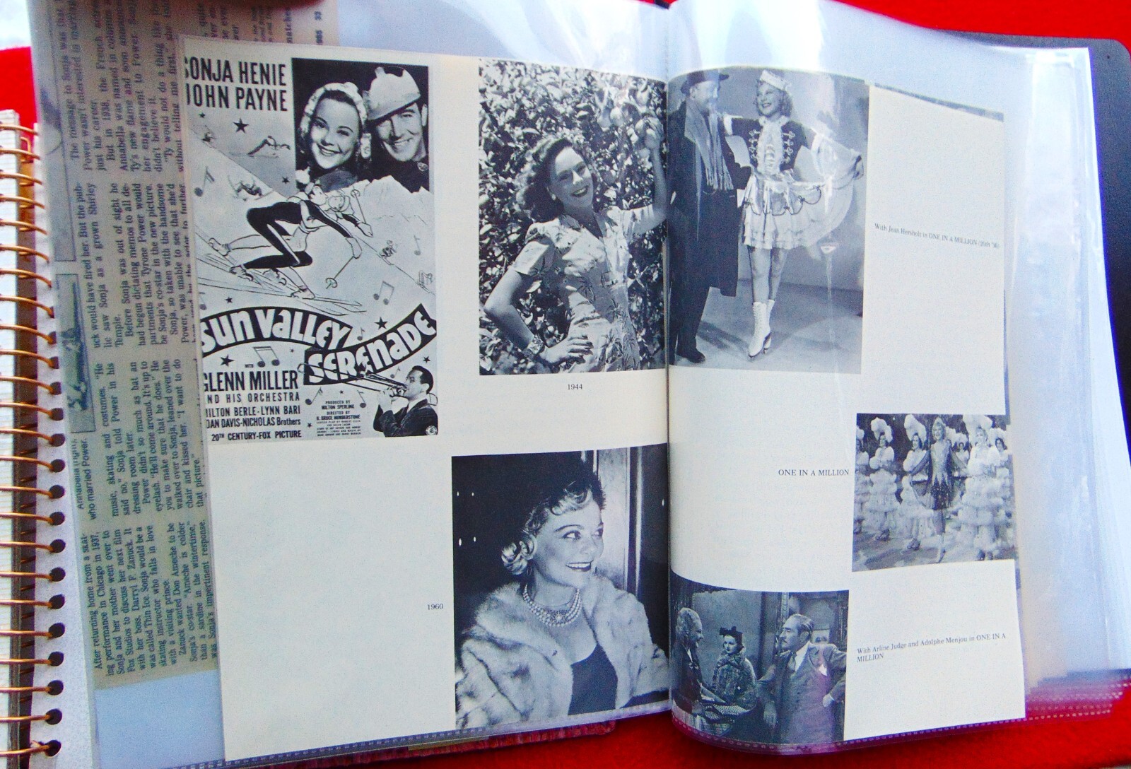 SONA HENIE ~ 2 BOOKS ~ 12 RARE STUDIO 8 x 10 PHOTOS ~ 78 TOTAL PAGES MEMORABILIA