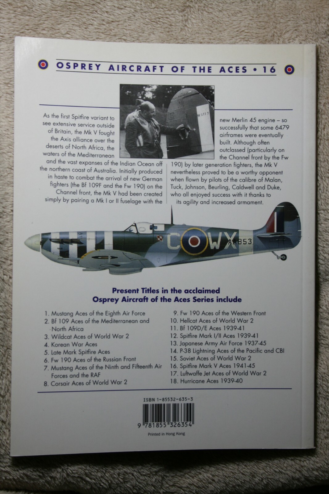 Spitfire Mark V Aces 1941-45 Osprey Publishing Aircraft of Aces Vol. 16 VGC