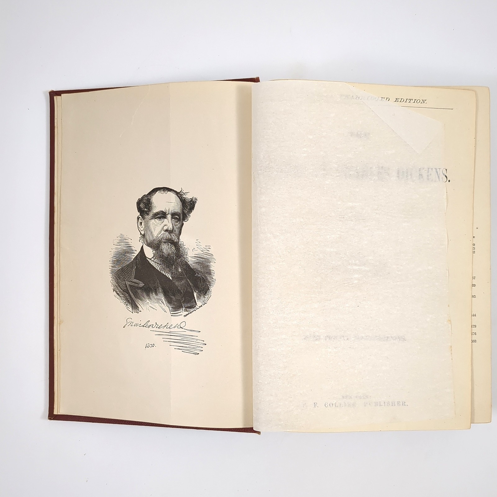 Works Of Charles Dickens Antique Collier Unabridged Vol 1 and 2 1870