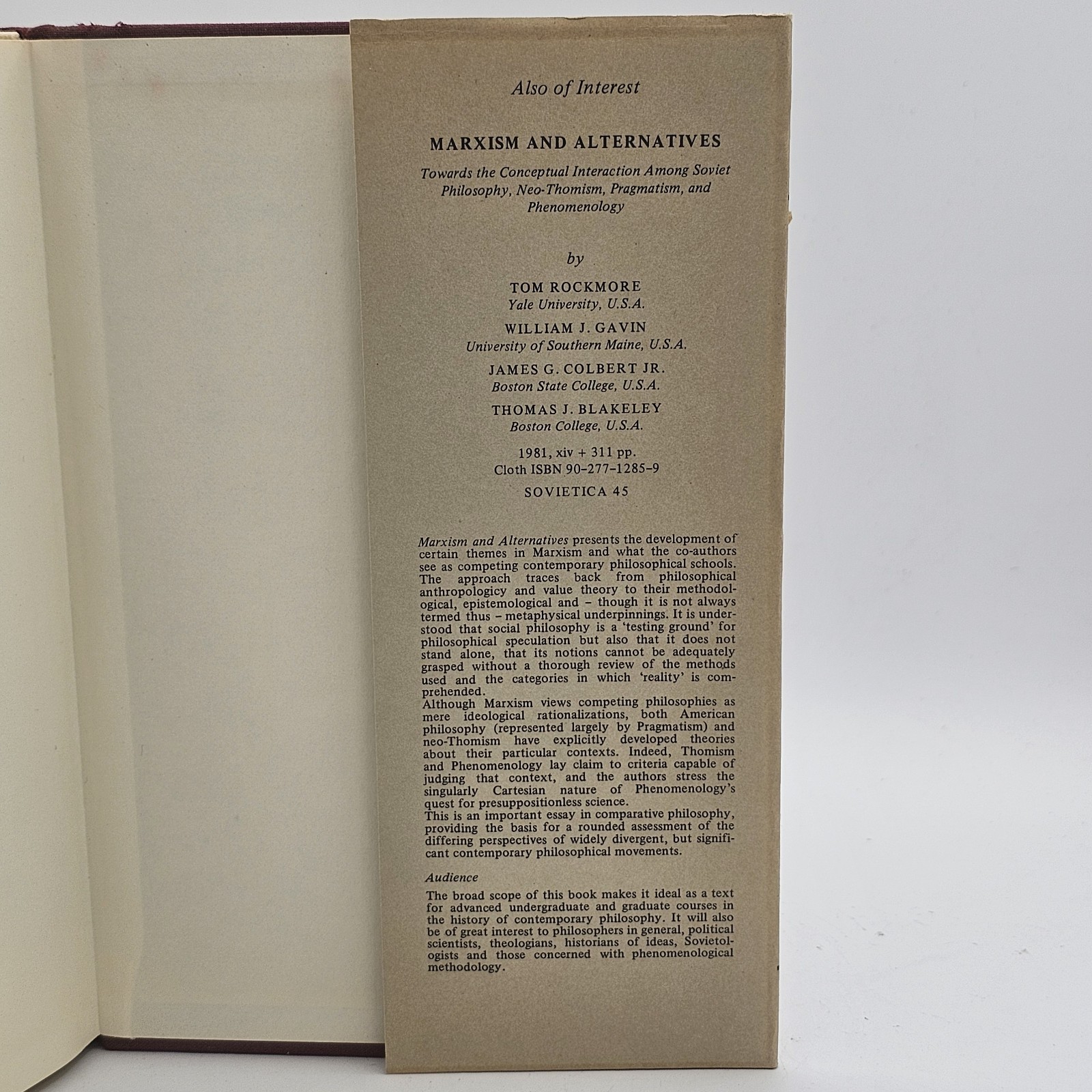 Contemporary Marxism Sovietica Vol 46 1984 HC Essays Bochenski