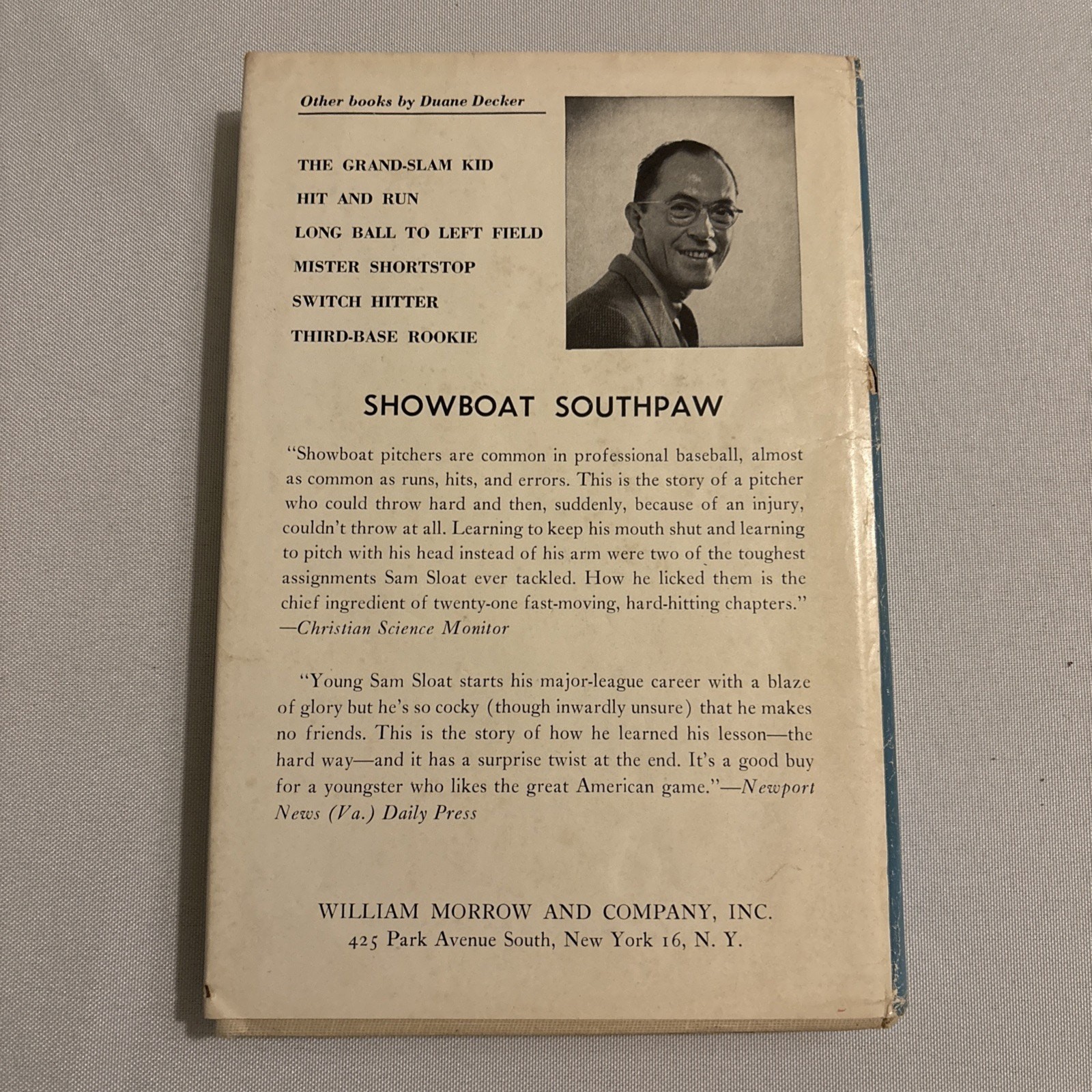 « Fast Man On A Pivot » By Duane Decker Published By William Morrow (HC 1968) RARE