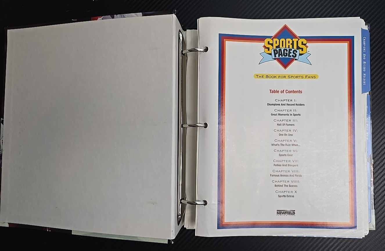 Vintage 1996 « Sports Pages: The Book For Sports Fans » Collector&rsquo;s Hardcover Bind