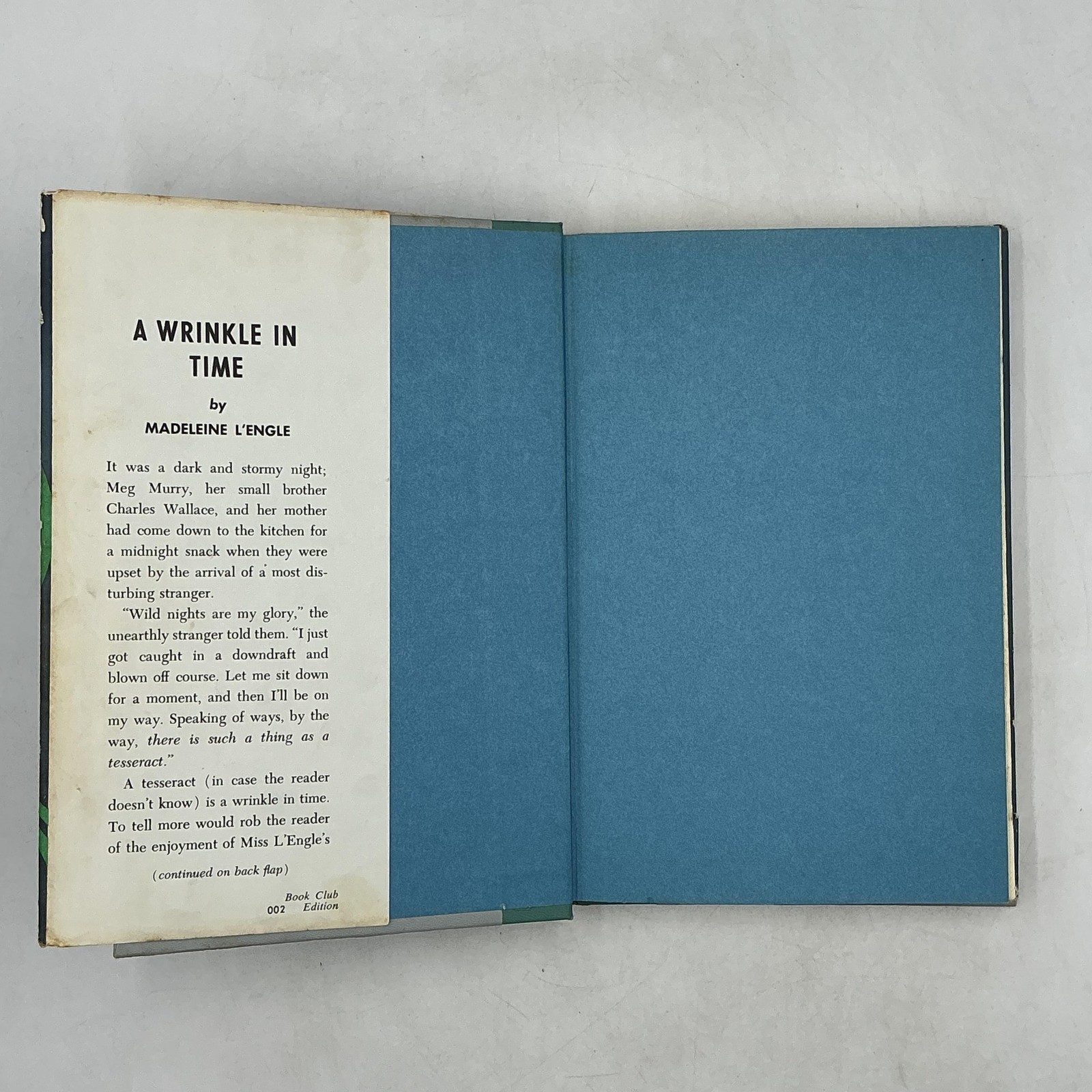 A WRINKLE IN TIME Madeleine L&rsquo;Engle 1962 1st Ed HC DJ Vintage Blue BCE