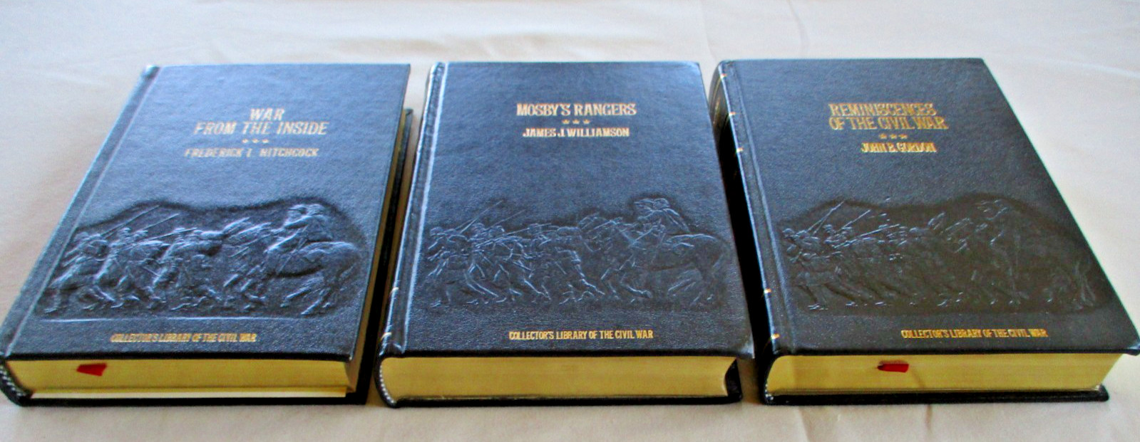 Time Life COLLECTOR&rsquo;S LIBRARY OF THE CIVIL WAR 3 Volume HC Set LEATHER Nice!