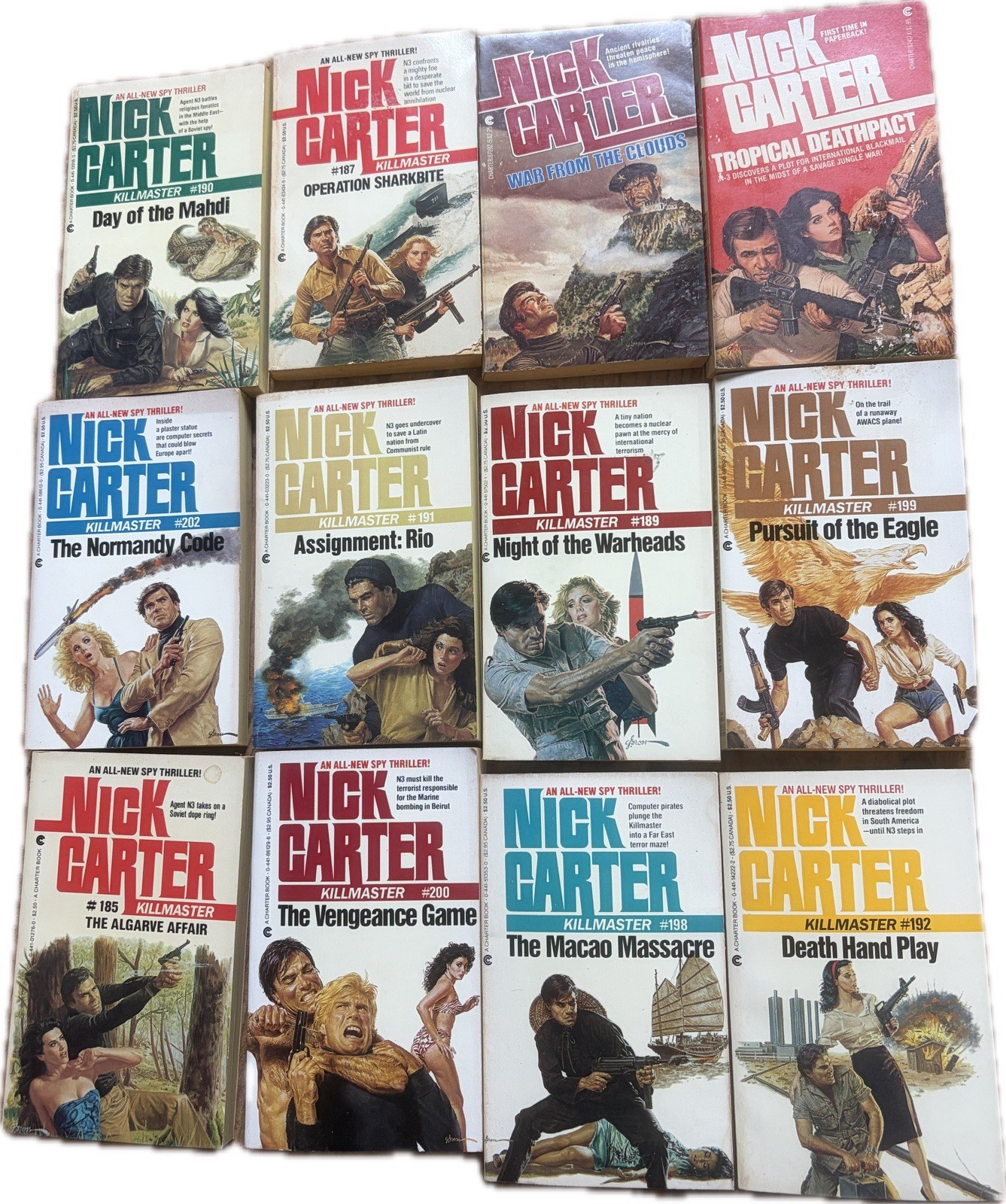 Nick Carter: Killmaster Award Books Paperbacks 1960&rsquo;s-1970&rsquo;s – Lot Of 12