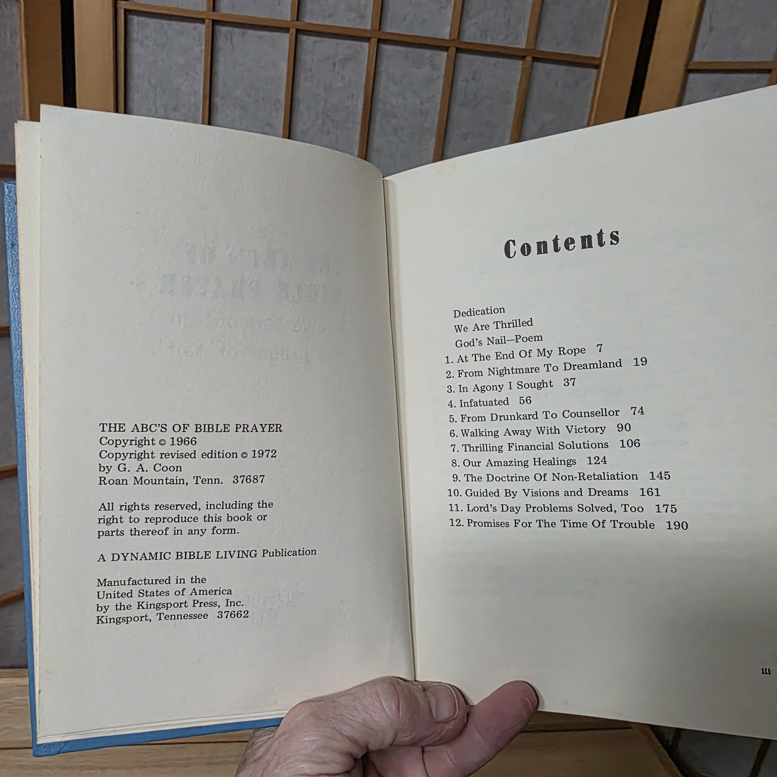 The ABC&rsquo;s of Bible Prayer Twelve Sermons on the Prayer of Faith Glenn Coon 1972