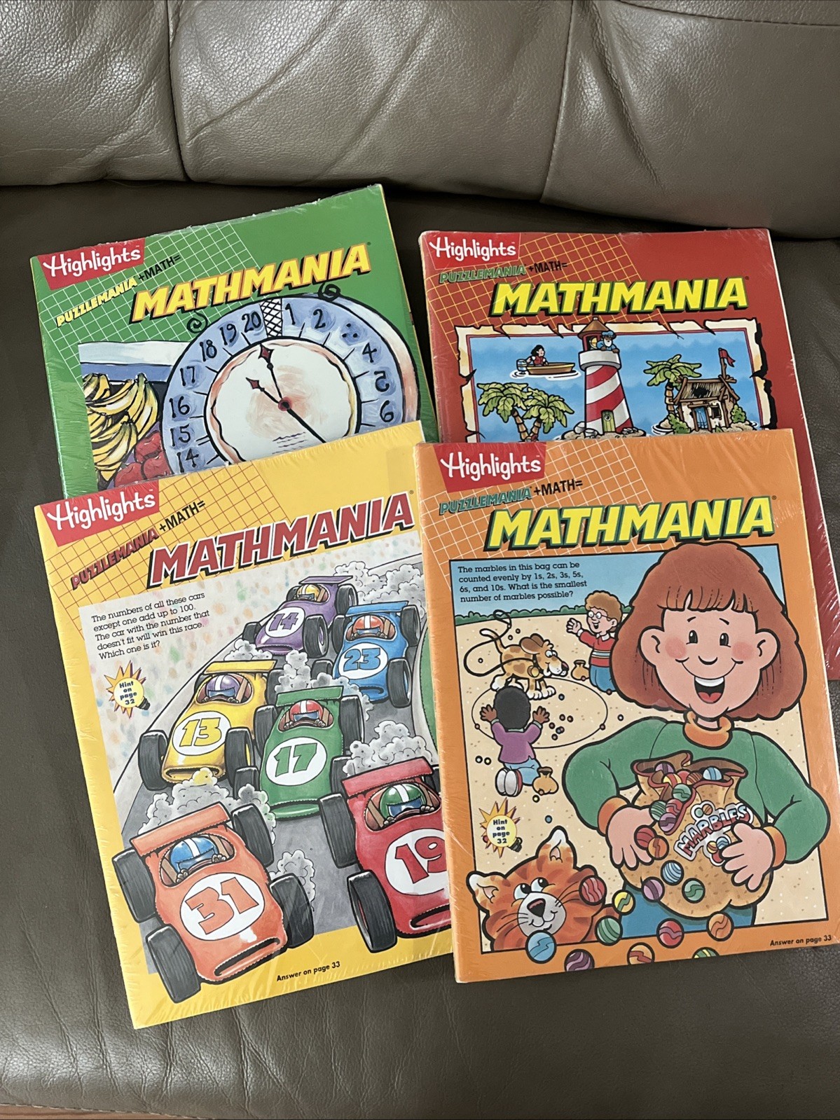 Math Puzzle Mathmania Highlights learning activity 12 magazine lot home school