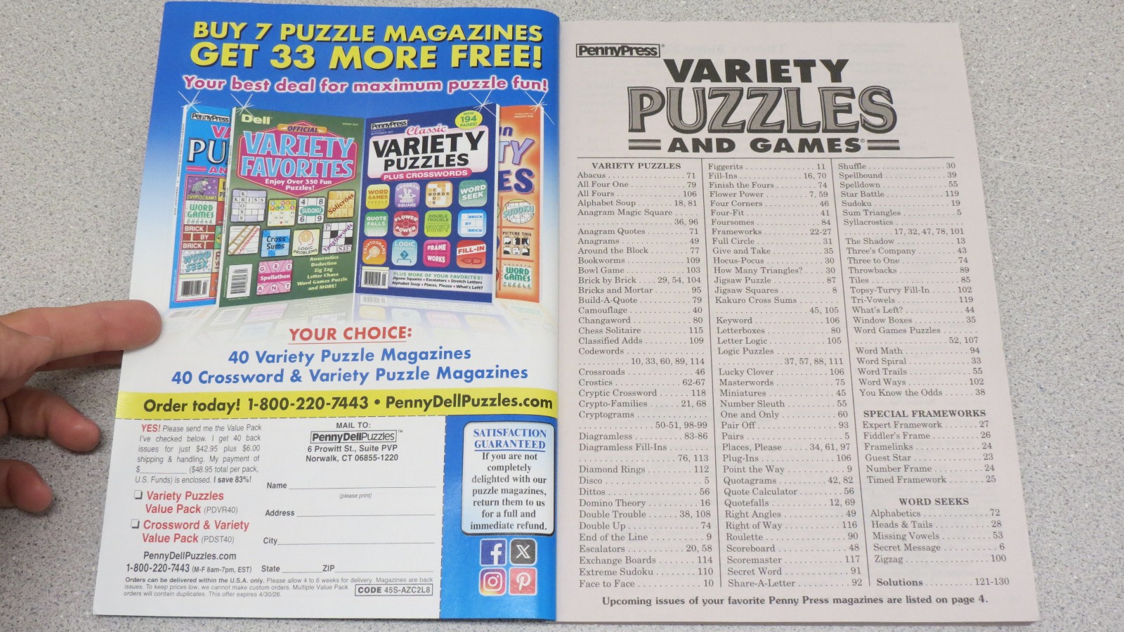 Lot of 4 PennyPress Variety Puzzles and Games (2 Special Issues)
