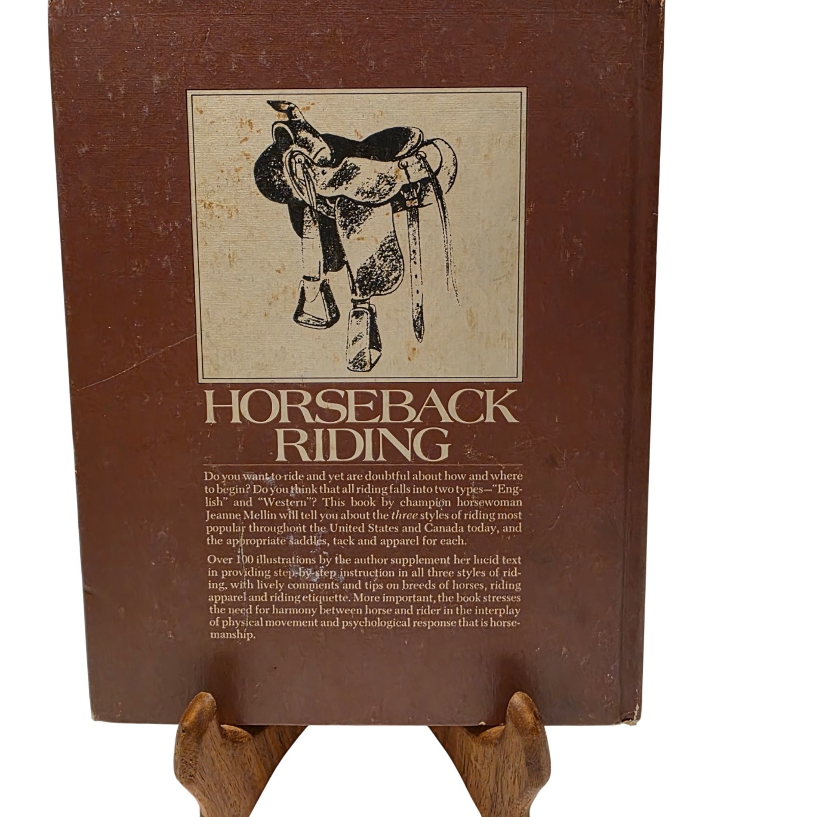 Vintage Horseback Riding Book by Jeanne Mellin 1970 HC Brown 9.25×7.25 Complete