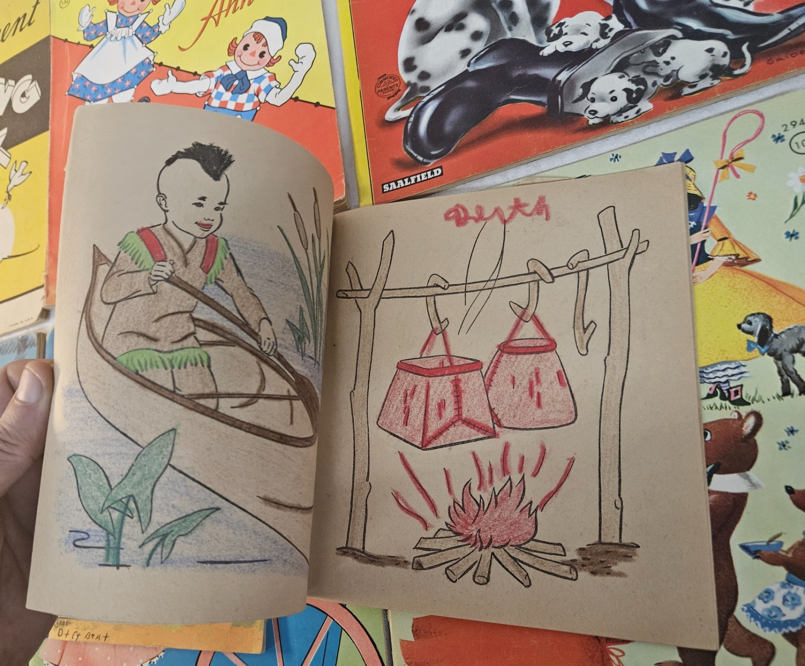 Lot of 10 Vintage USED Children&rsquo;s Coloring Books 1950&rsquo;s-60s Era in Nice Shape