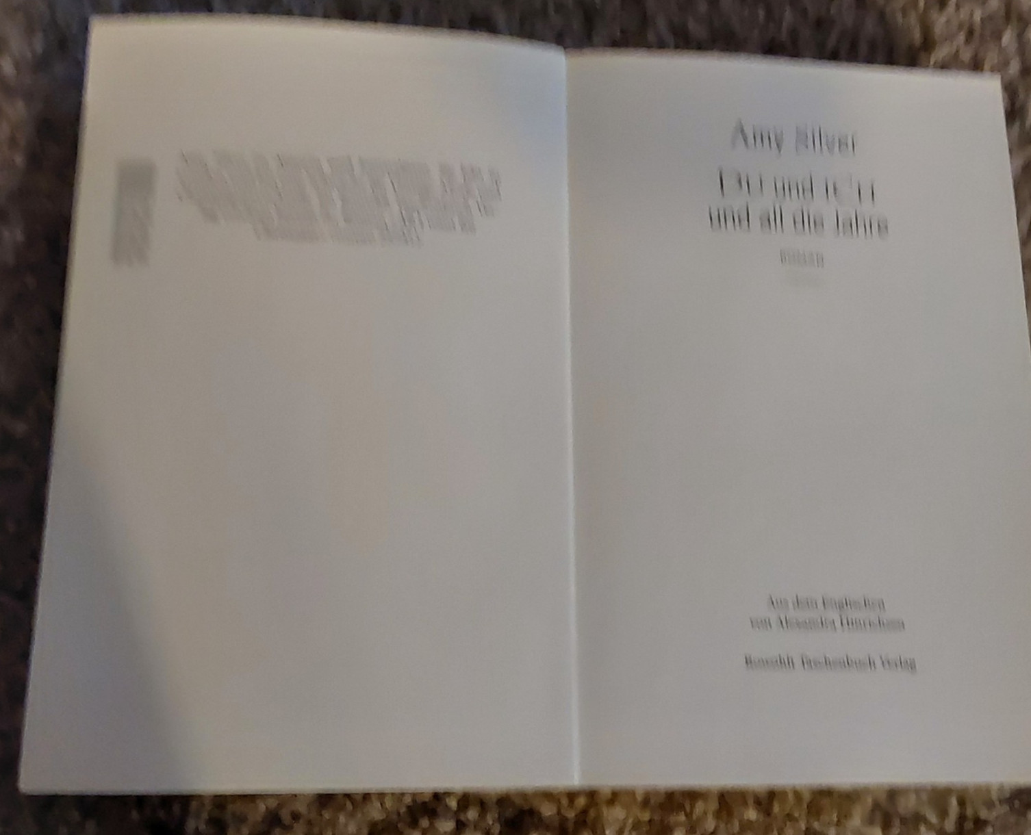 367 PAGE GERMAN LANGUAGE BOOK « DU UND ICH UND ALL DIE JAHRE » AMY SILVER