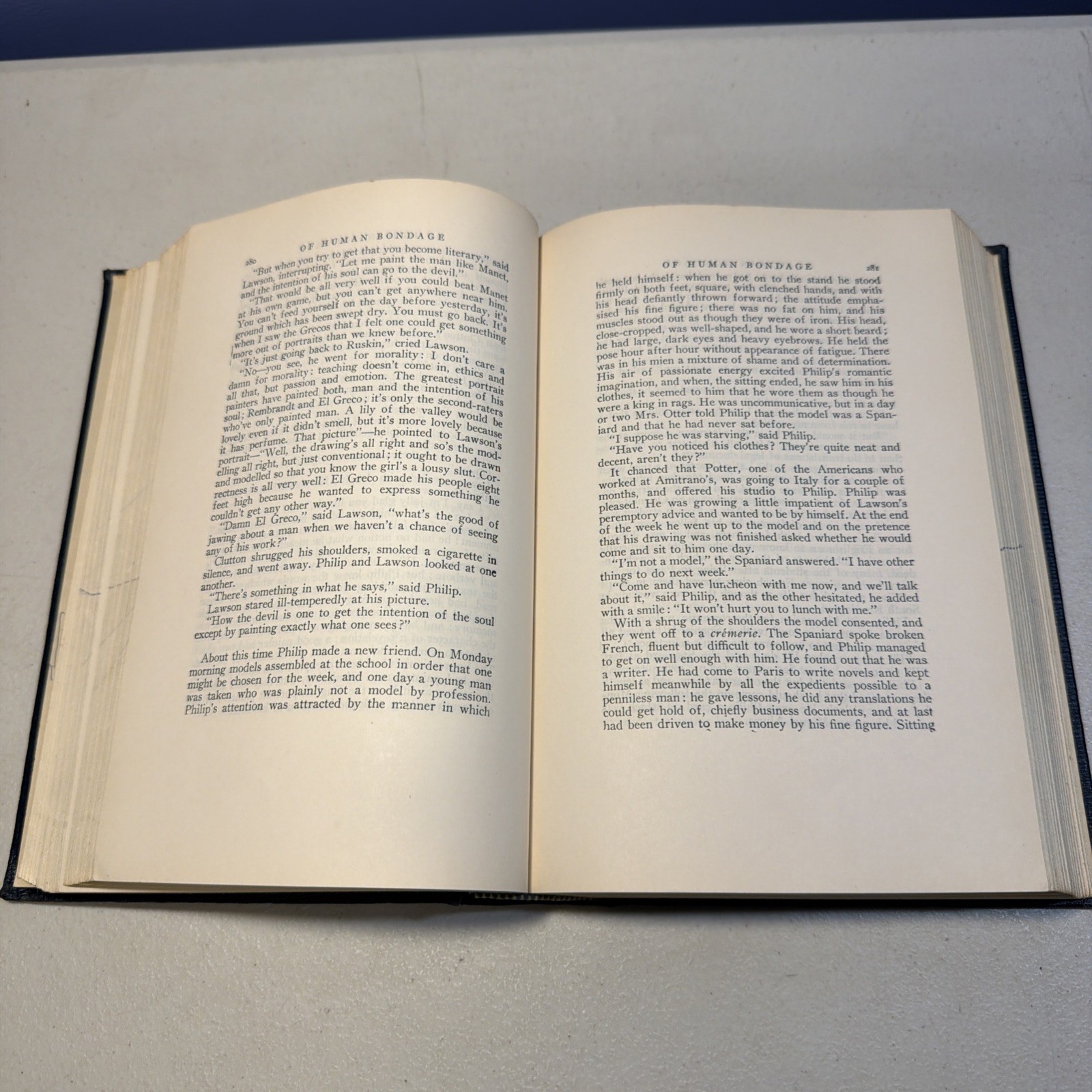 1915 « OF HUMAN BONDAGE » HC book, by W. Somerset Maugham RARE