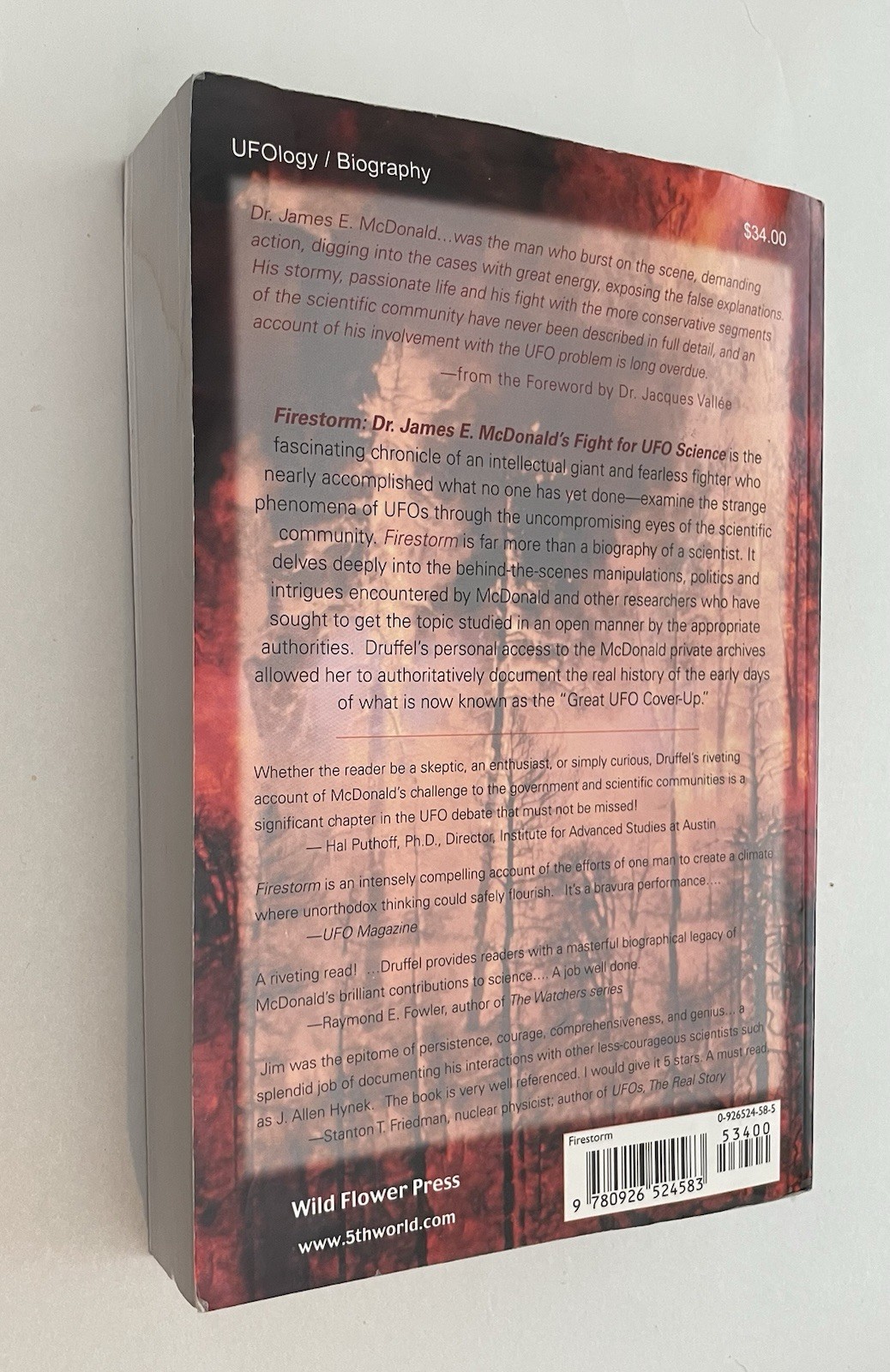 Firestorm : Dr. James E. McDonald&rsquo;s Fight for UFO Science by Ann Druffel (2003,