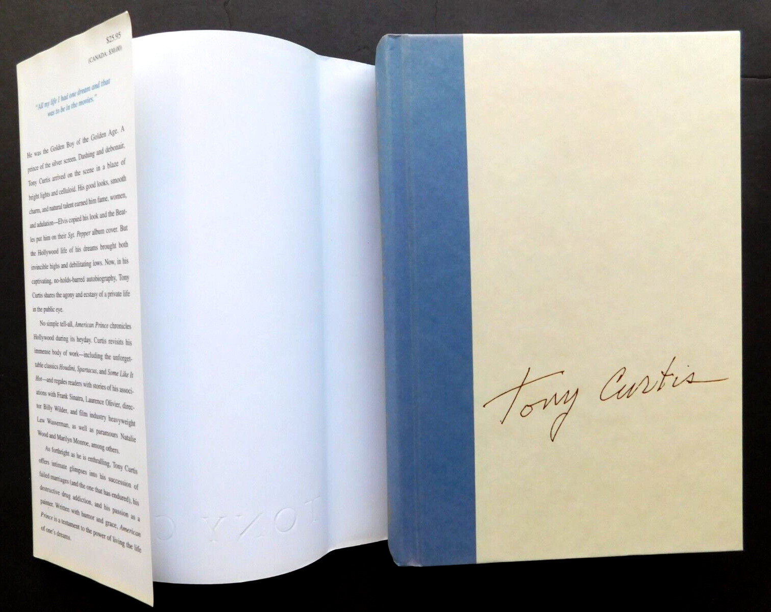 *SIGNED* Hollywood AMERICAN PRINCE A Memoir of actor TONY CURTIS 364 pages HCDJ