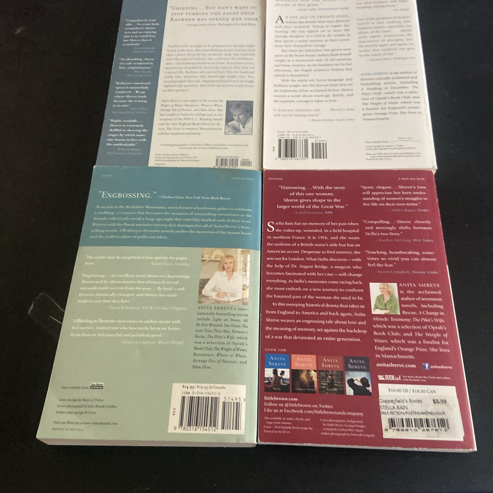 Anita Shreve Novels Lot Of 7 Paperbacks Good – Good+ Condition