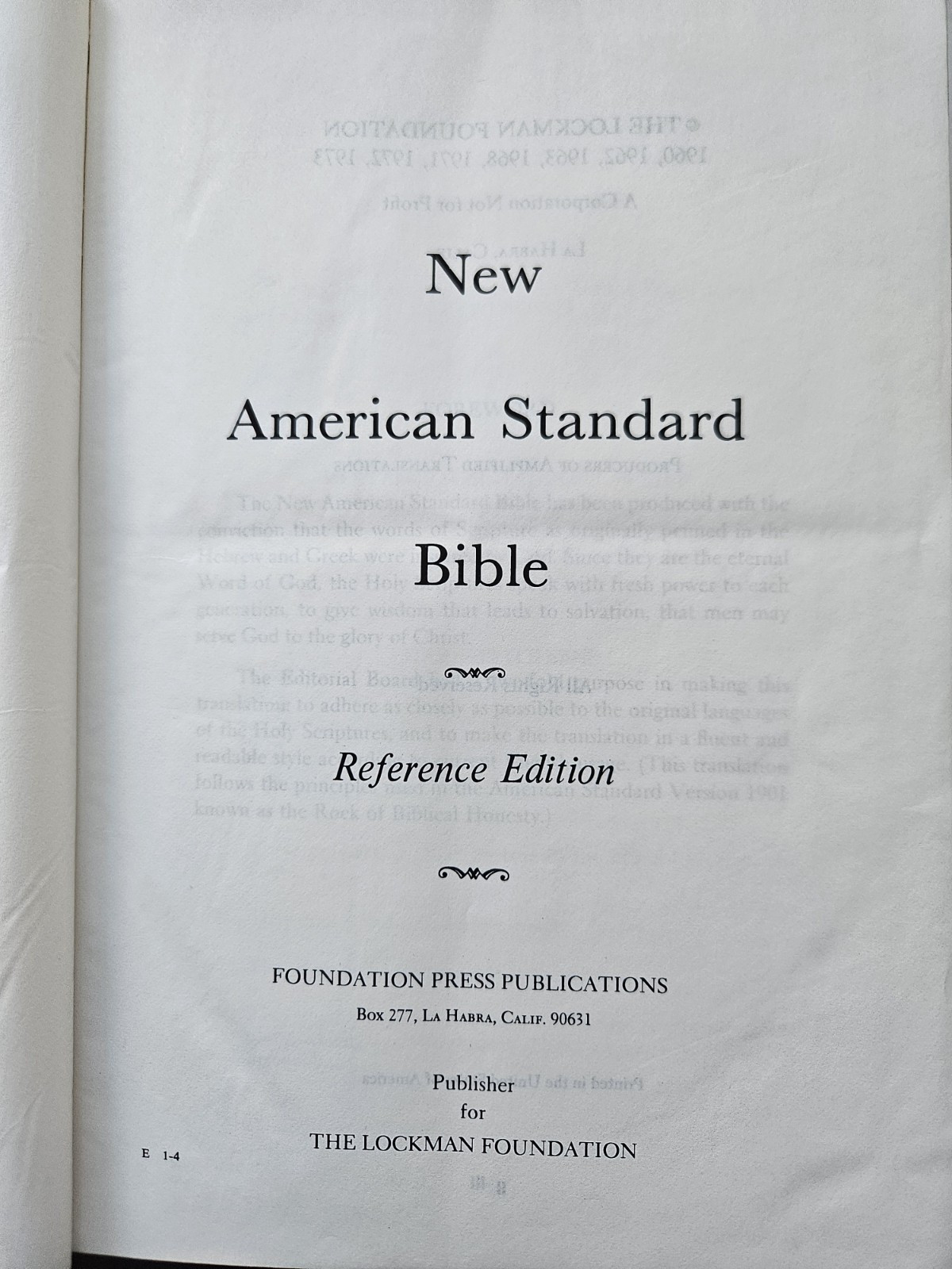 New American Standard Bible, Side References,1973, Lockman, Vintage, Very Good