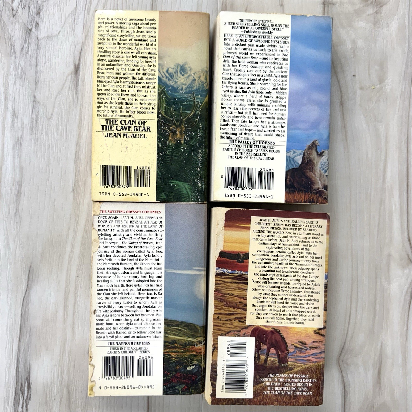 VTG 80s Lot 4 Earth&rsquo;s Children Series Paperback Books by Jean M Auel Bantam