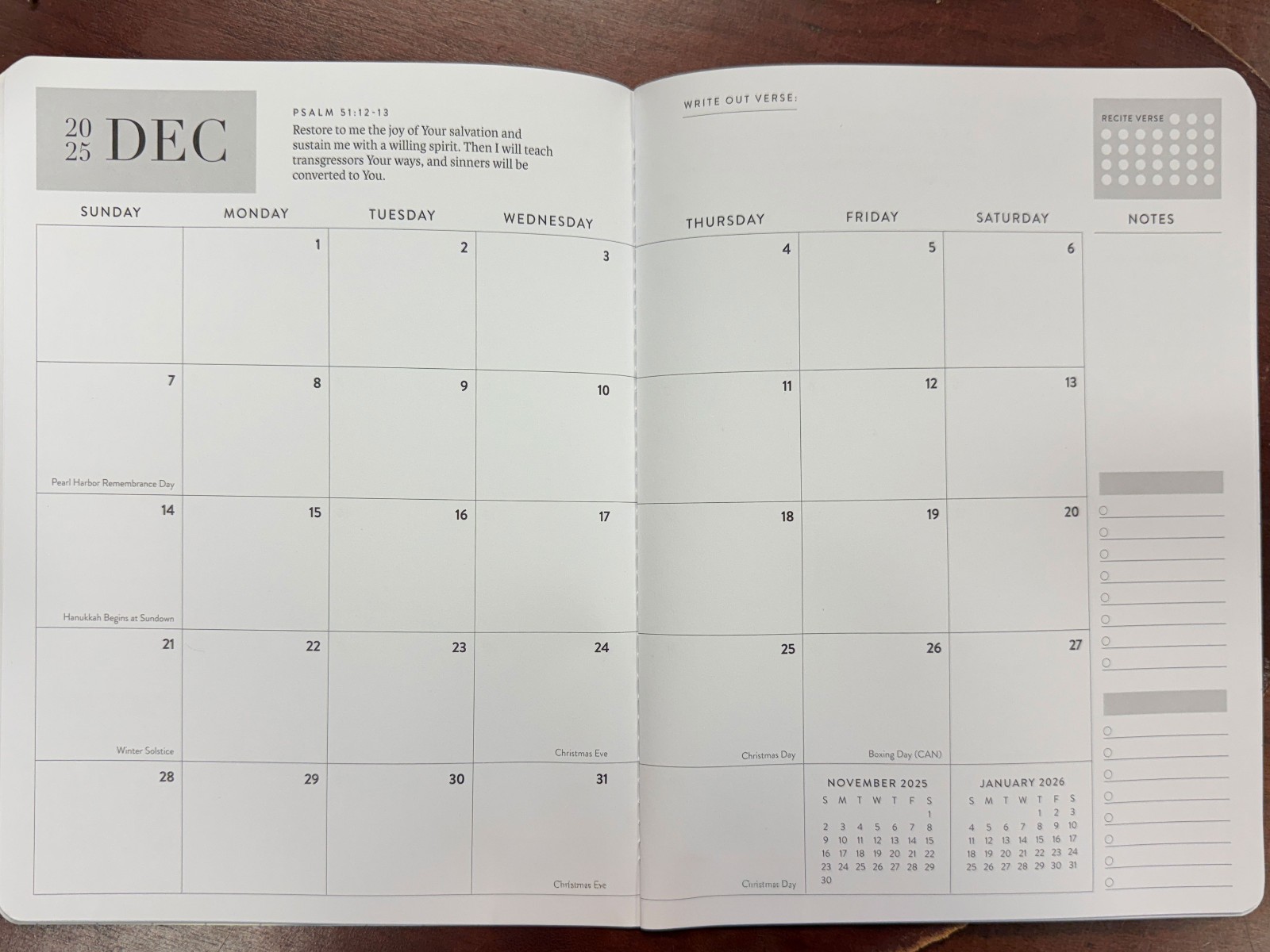 2026 « Praying Always » 17-Month Day Planner – OCEAN GREY (Sep 2025 – Dec 2026)