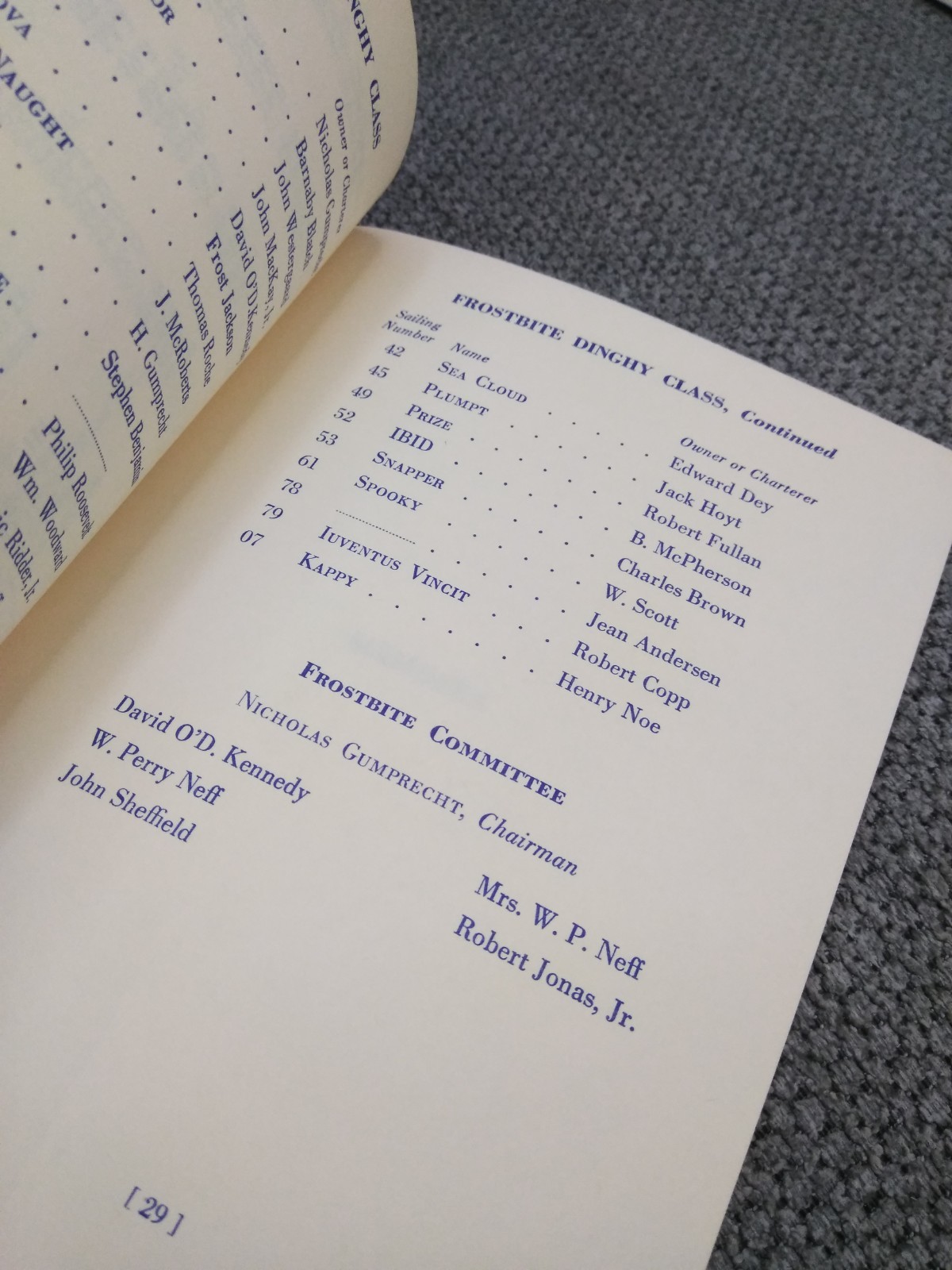 1972-73 Seawanhaka Corinthian Yacht Club, SUPPLEMENT CLUB BOOK Oyster Bay N.Y.