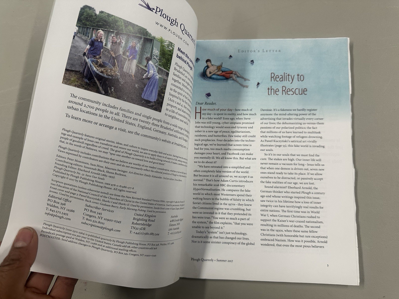 Plough Quarterly No 13 and No 19 – Save Our Souls and School for Life