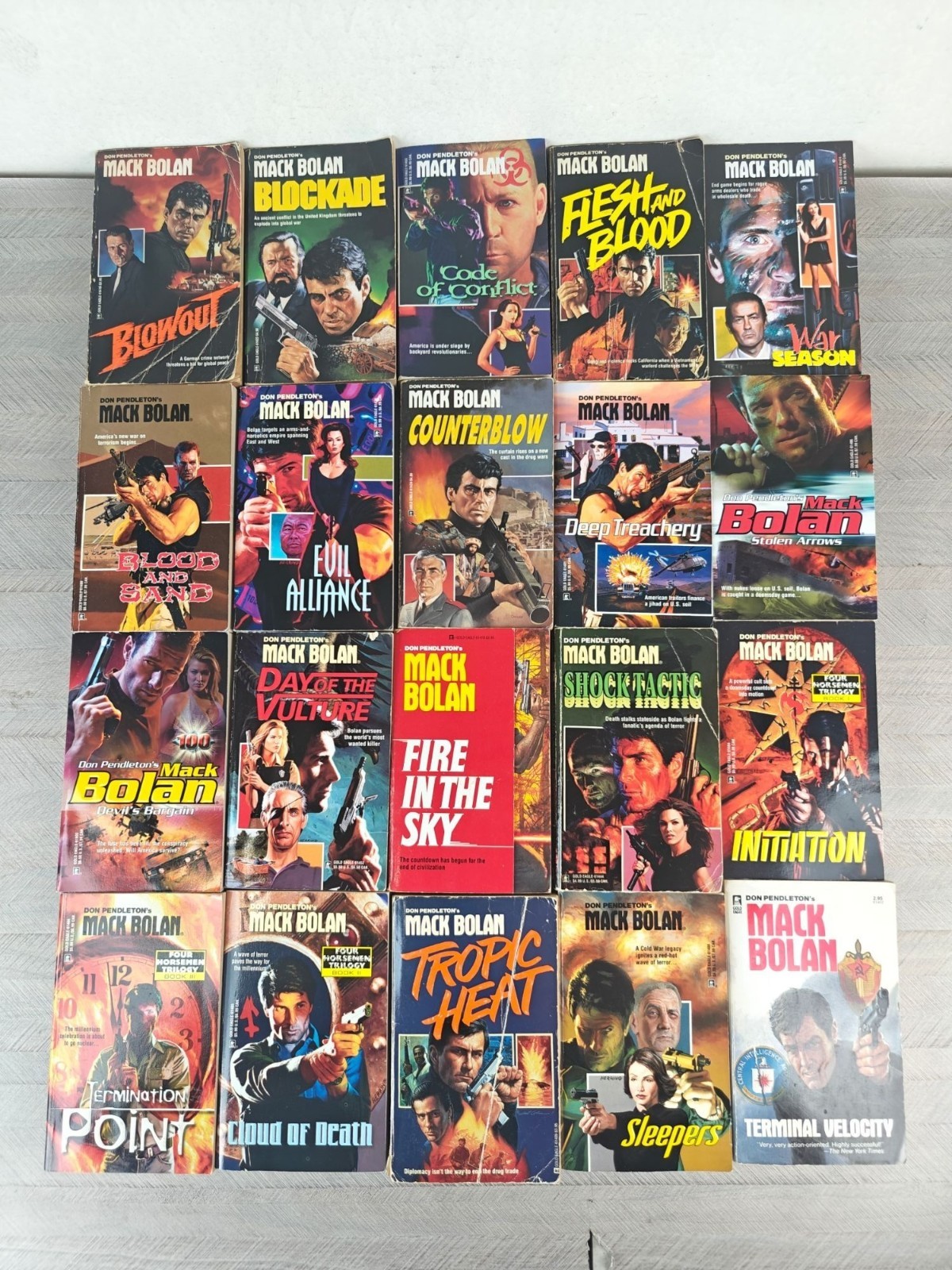 Don Pendleton&rsquo;s Mack Bolan Lot Of 44 Mass Market Paperbacks Vintage Action