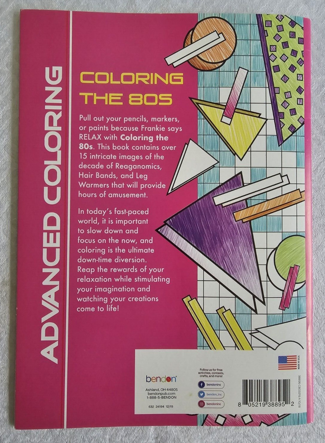 Coloring The 80s Relax and Rewind Any Age Coloring Book 16 Pages to Color