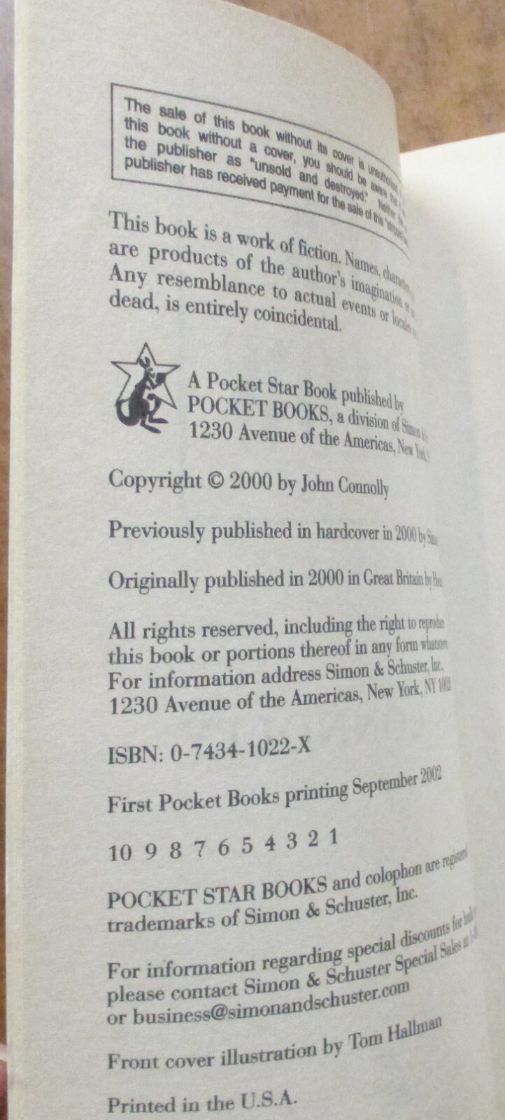 John Connolly « Dark Hollow » Paperback Book (2002) Series: Charlie Parker