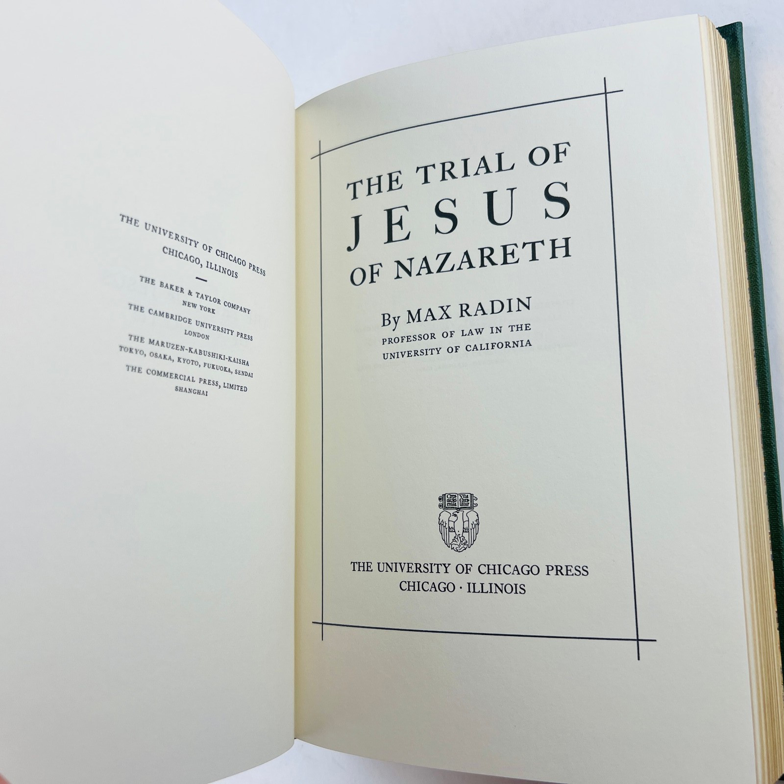The Trial of Jesus Max Radin Notable Trials Library Leather Law History 2001