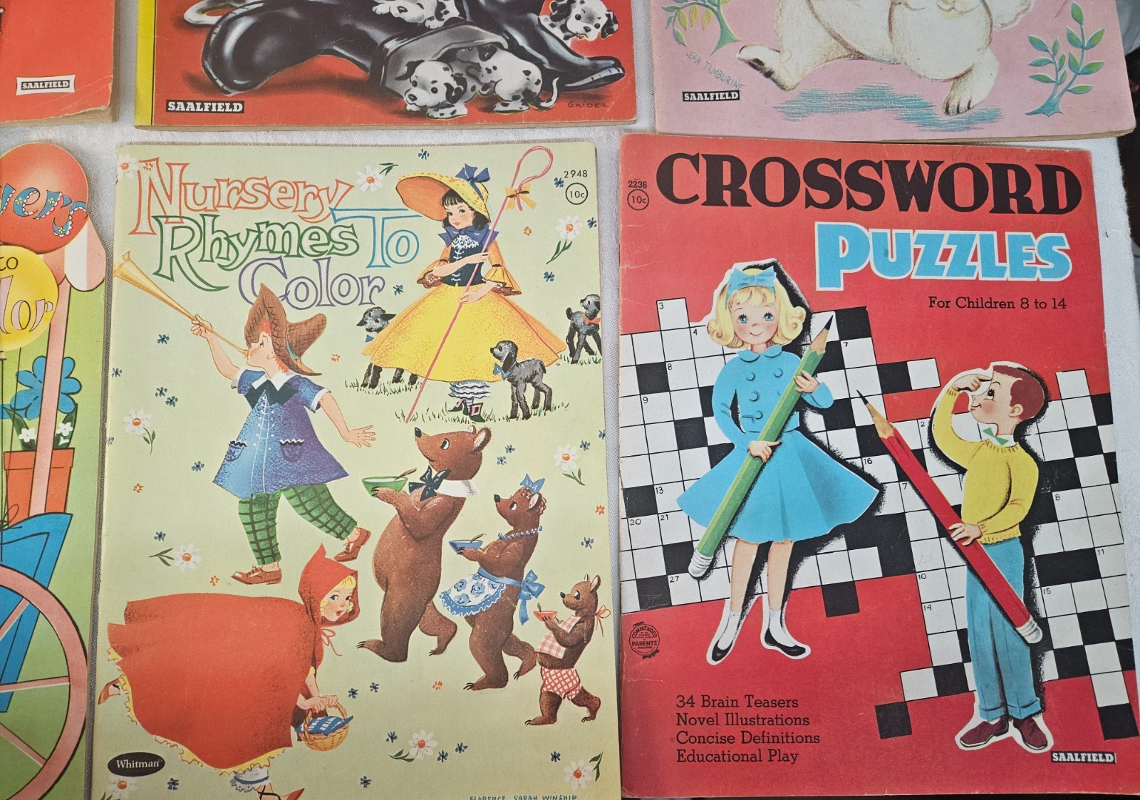 Lot of 10 Vintage USED Children&rsquo;s Coloring Books 1950&rsquo;s-60s Era in Nice Shape