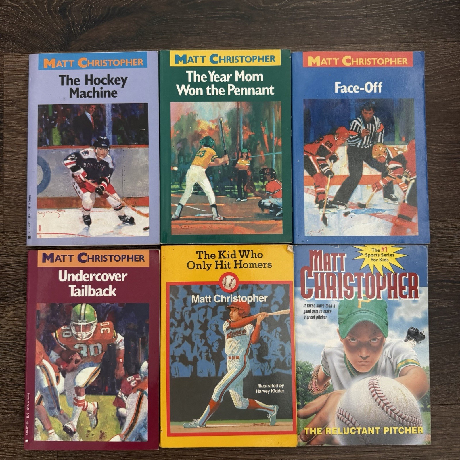 Matt Christopher Book Lot of 6 Baseball Hockey Football Kids Chapter Books