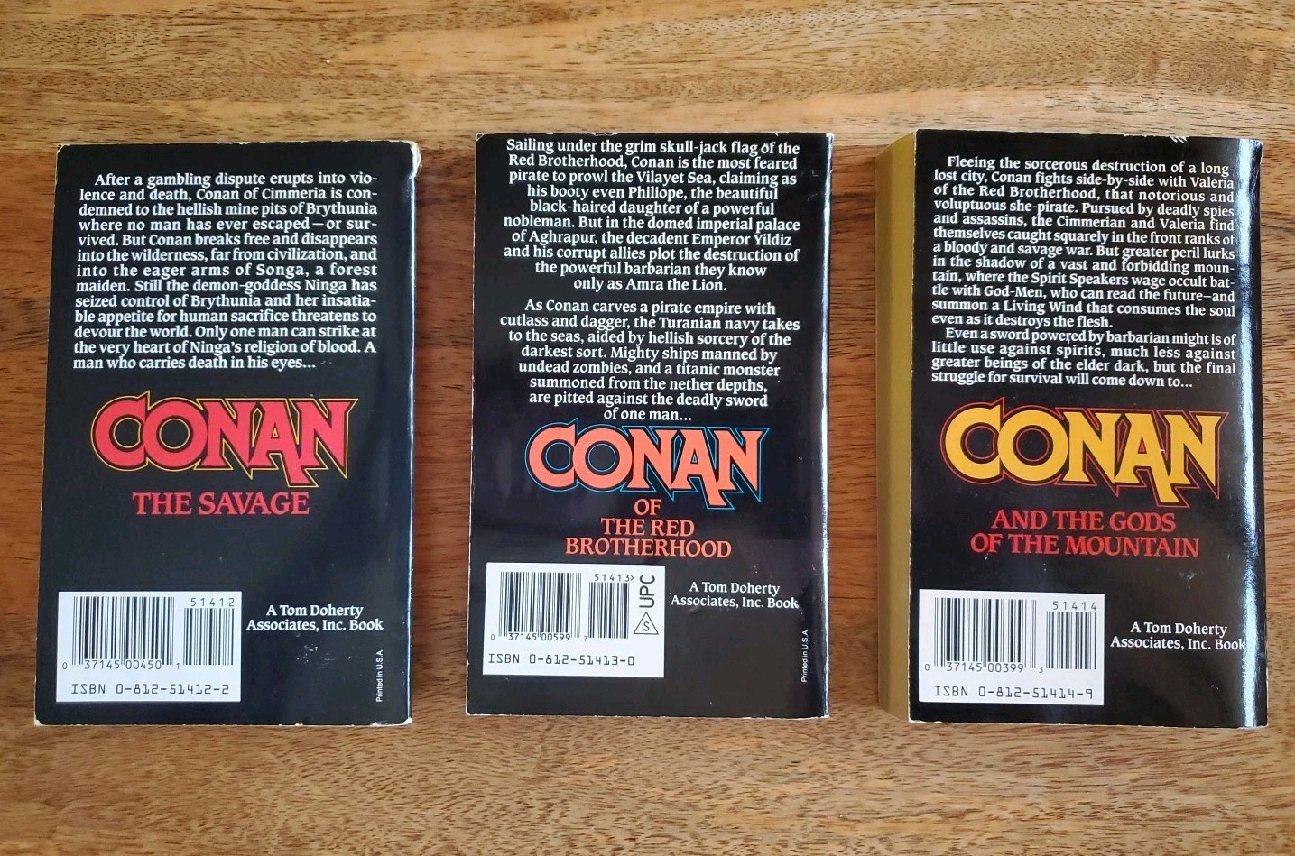 Conan Tor PB Lot 3 The Savage, Red Brotherhood, Gods of The Mountain – 1st Print