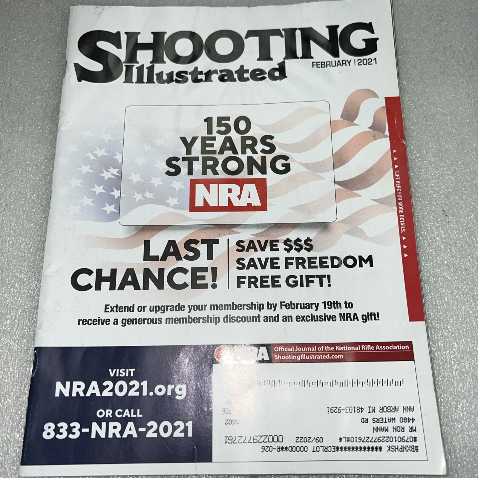 America&rsquo;s 1st Freedom 150 Years Strong February 2021 Vol.20 #2 NRA Magazine T27