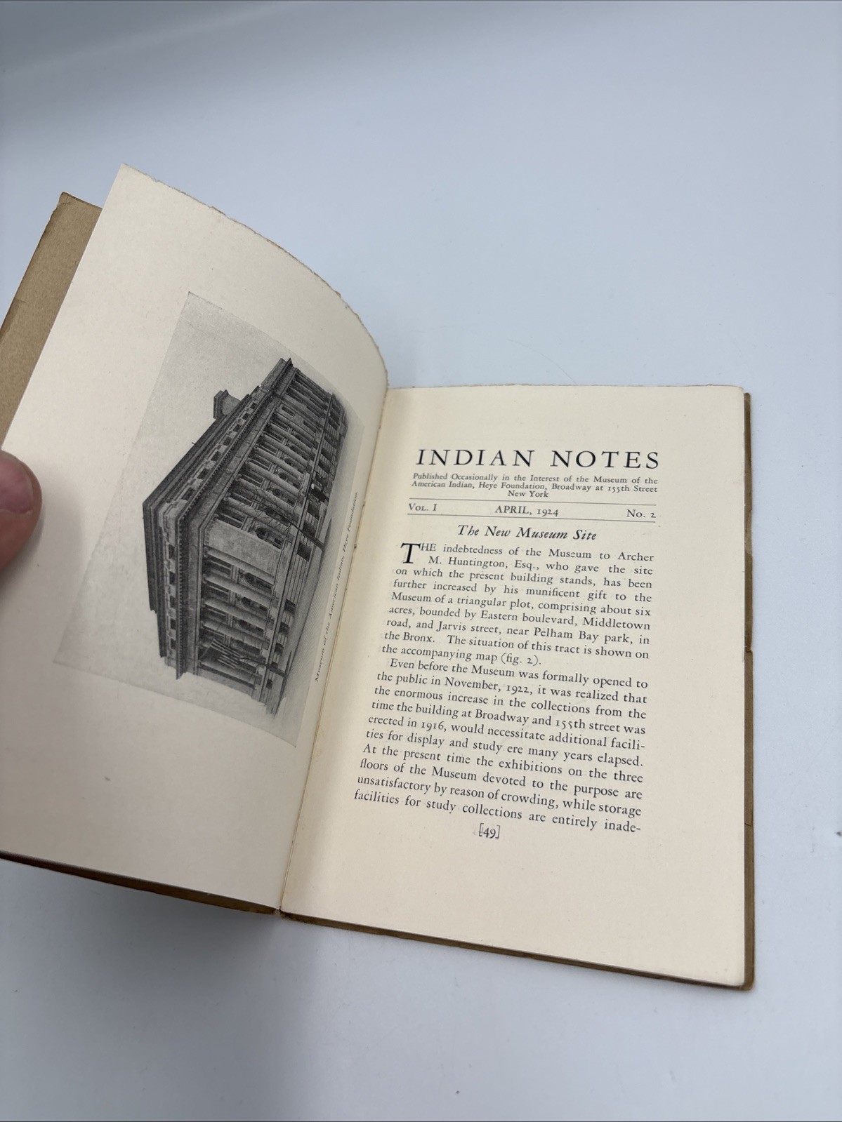 April 1924 INDIAN NOTES MUSEUM OF THE AMERICAN INDIAN HEYE FOUNDATION VOL 1 #2