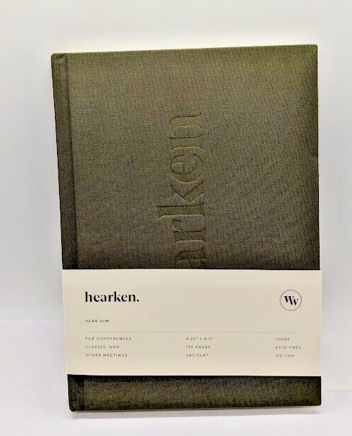 Hearken Hear Him 176 Pages Journal (Green, Cloth Cover, 6.25&Prime; x 8.5&Prime;) Notebook