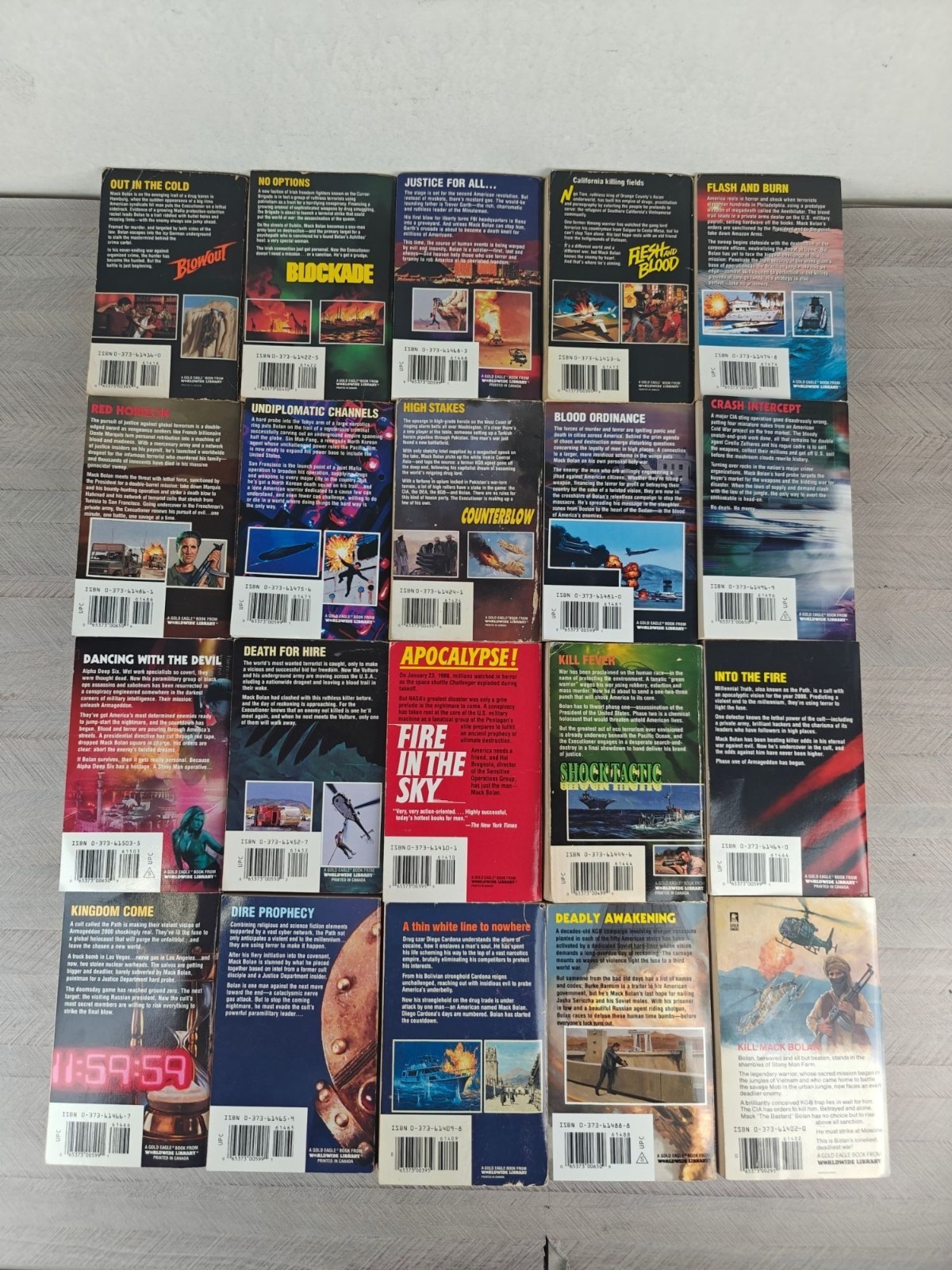 Don Pendleton&rsquo;s Mack Bolan Lot Of 44 Mass Market Paperbacks Vintage Action