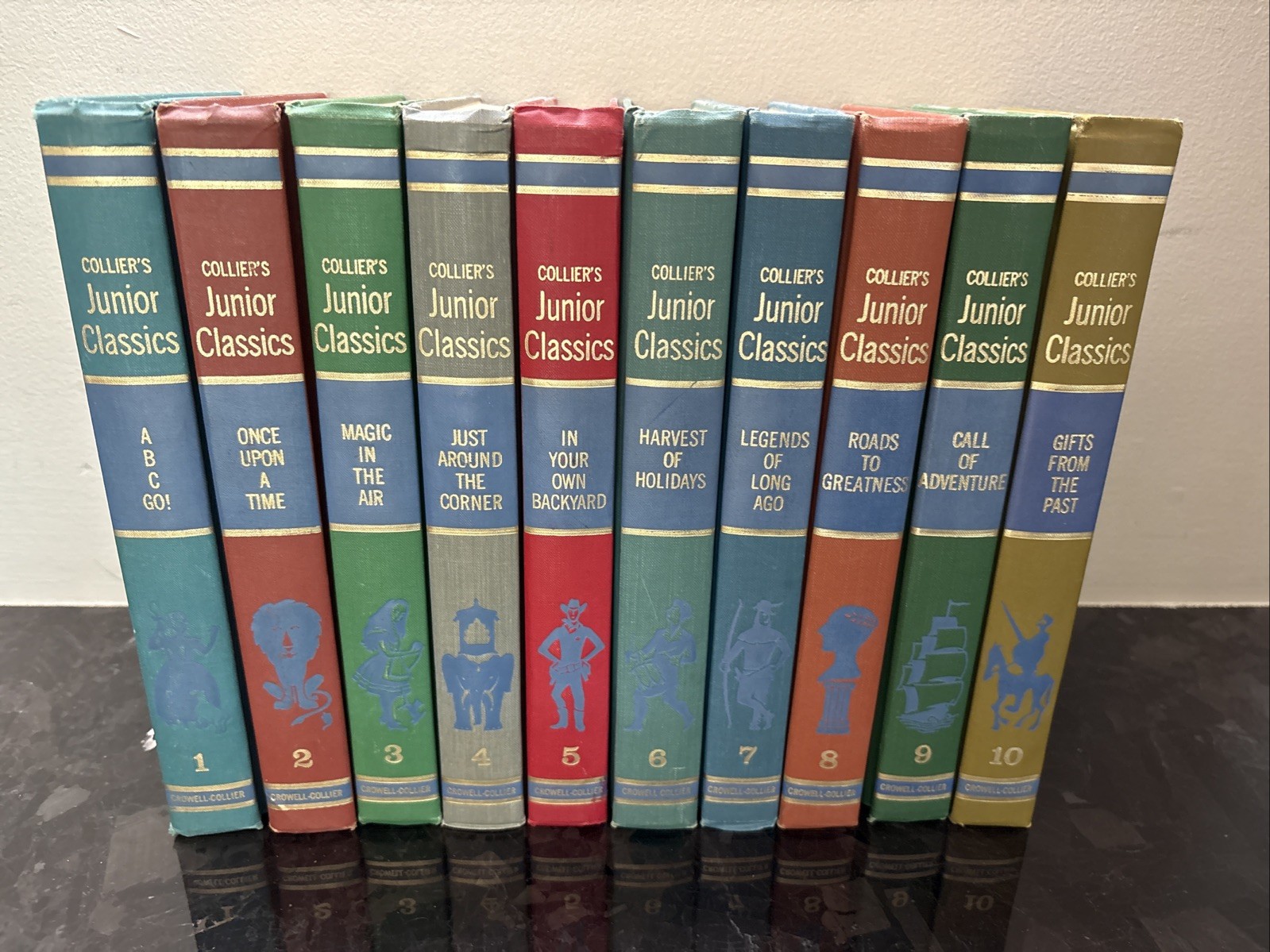 1962 Collier&rsquo;s Junior Classics Young Folks Shelf of Books Complete 10 Vol Set