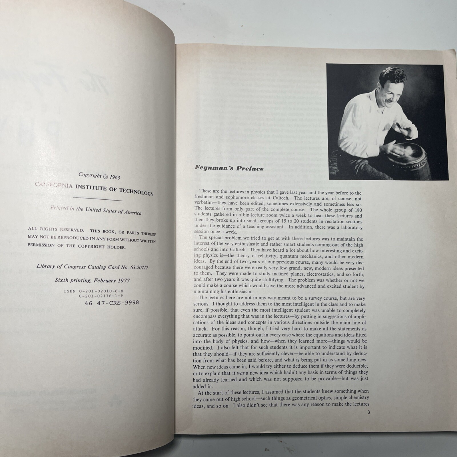 The Feynman Lectures on Physics Complete 3 Volumes Paperbacks 1966 1977 Textbook